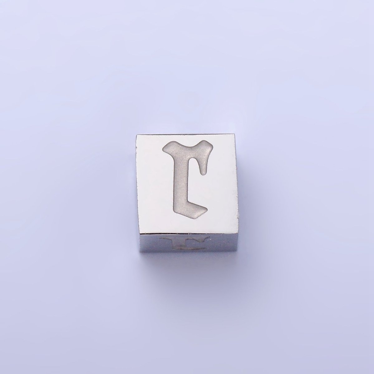 Stainless Steel Initial Letter A-Z Old English Gothic Alphabet Font 5mm Silver Bead | A-950~A-962 - DLUXCA