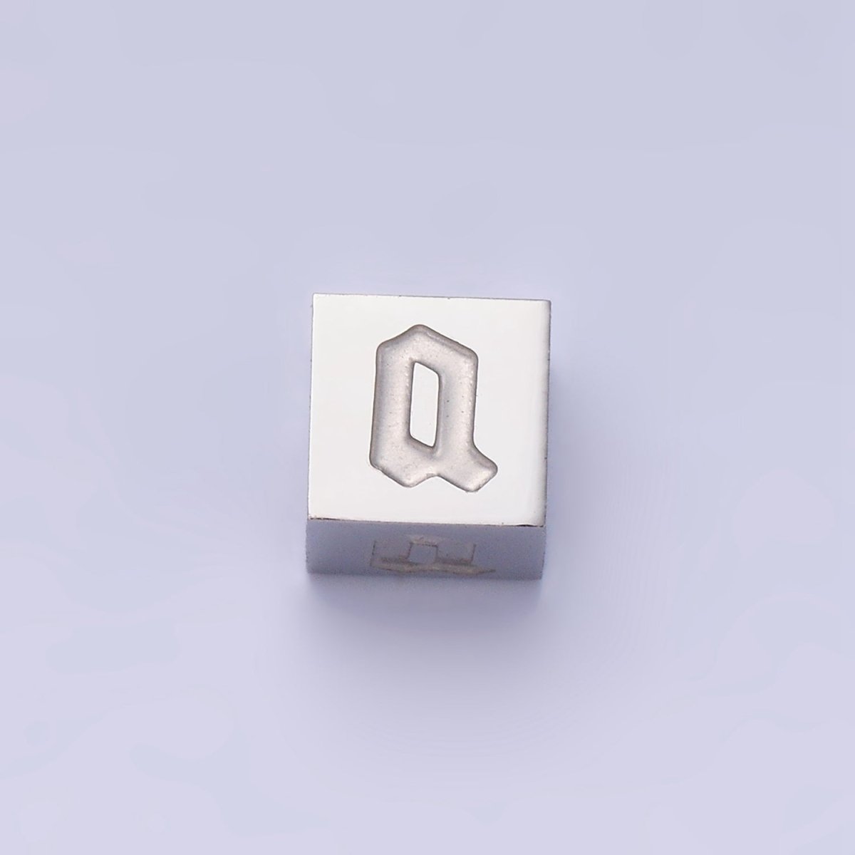Stainless Steel Initial Letter A-Z Old English Gothic Alphabet Font 5mm Silver Bead | A-950~A-962 - DLUXCA