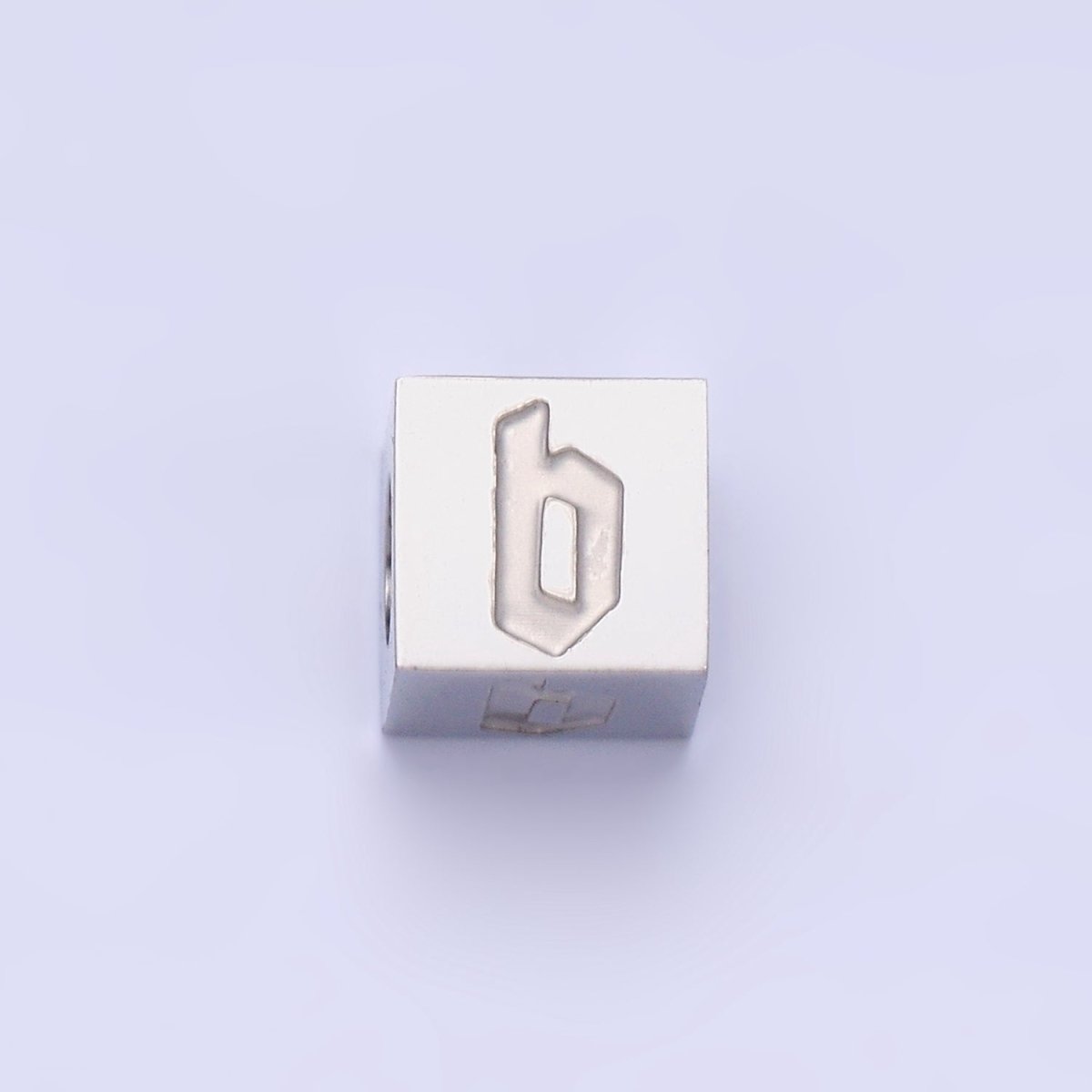 Stainless Steel Initial Letter A-Z Old English Gothic Alphabet Font 5mm Silver Bead | A-950~A-962 - DLUXCA