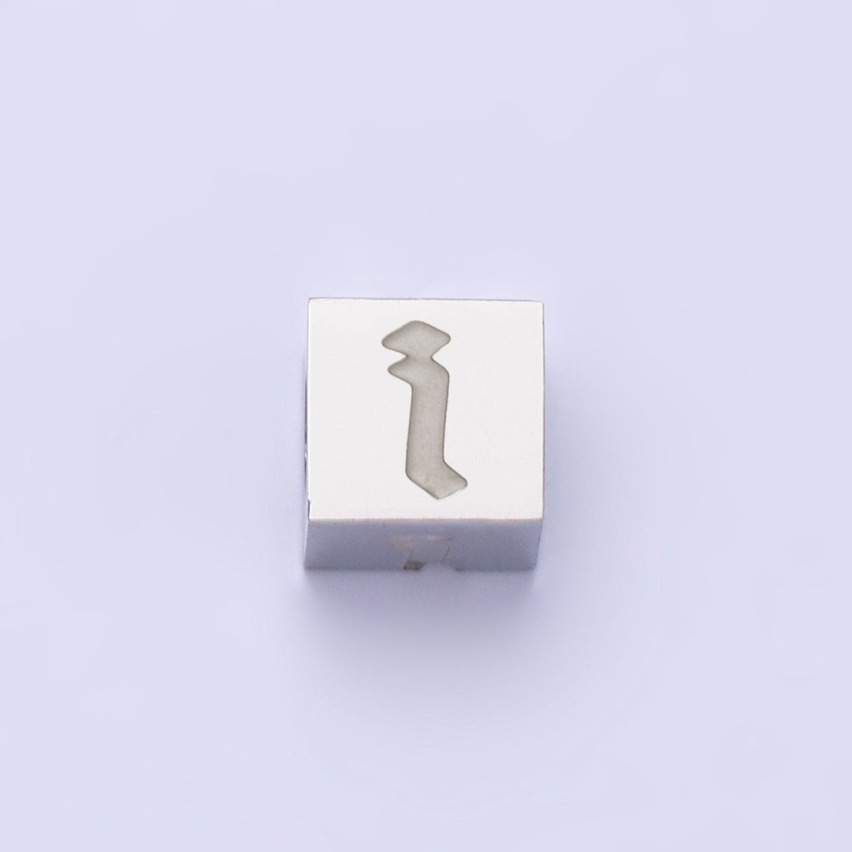 Stainless Steel Initial Letter A-Z Old English Gothic Alphabet Font 5mm Silver Bead | A-950~A-962 - DLUXCA