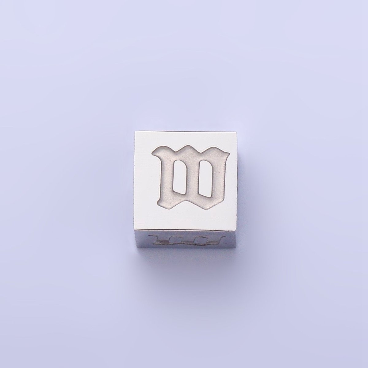 Stainless Steel Initial Letter A-Z Old English Gothic Alphabet Font 5mm Silver Bead | A-950~A-962 - DLUXCA