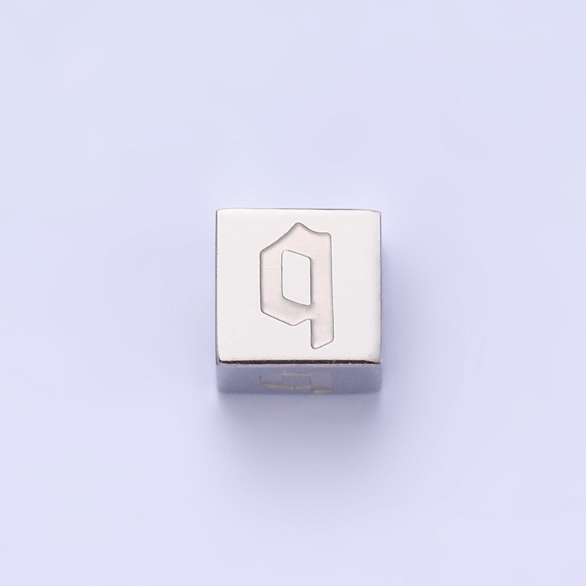 Stainless Steel Initial Letter A-Z Old English Gothic Alphabet Font 5mm Silver Bead | A-950~A-962 - DLUXCA