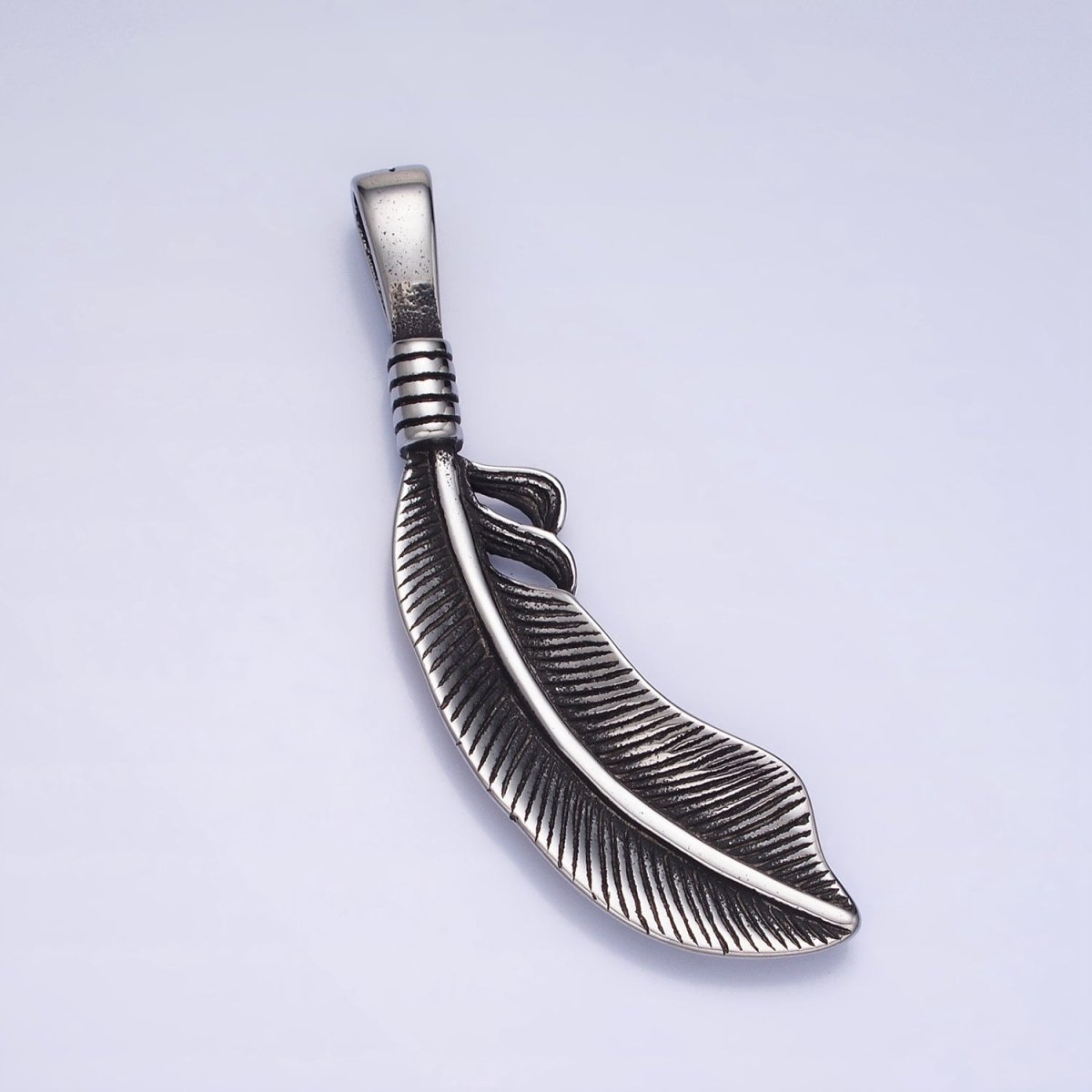 Stainless Steel Nature Flower Leaf Nature Mixed Metal Pendant J-809 - DLUXCA