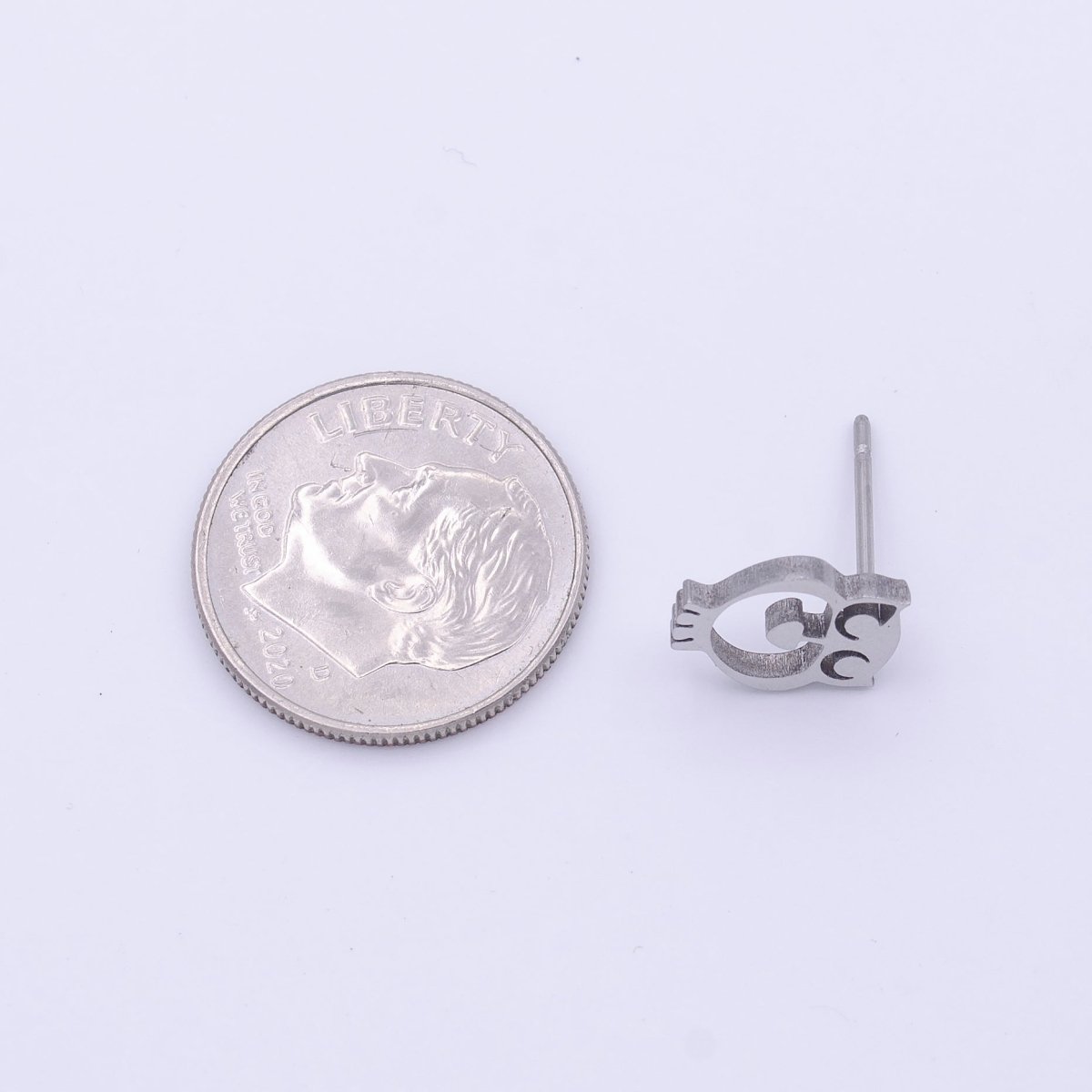 Stainless Steel Night Owl Minimalist Silver Studs Earrings | Y-246 - DLUXCA