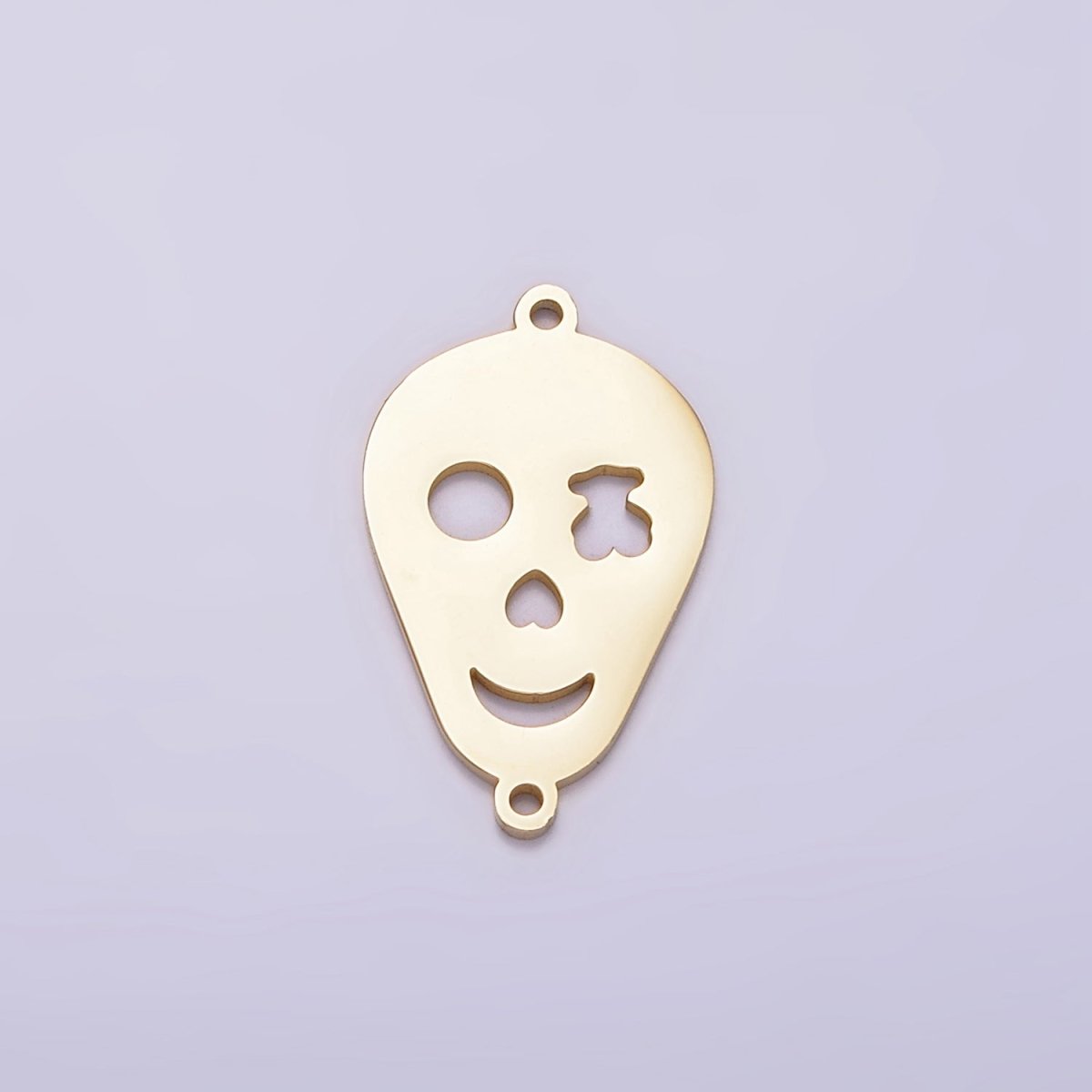 Stainless Steel Open Shape Smiley Face Minimalist Connector | P1231 - DLUXCA