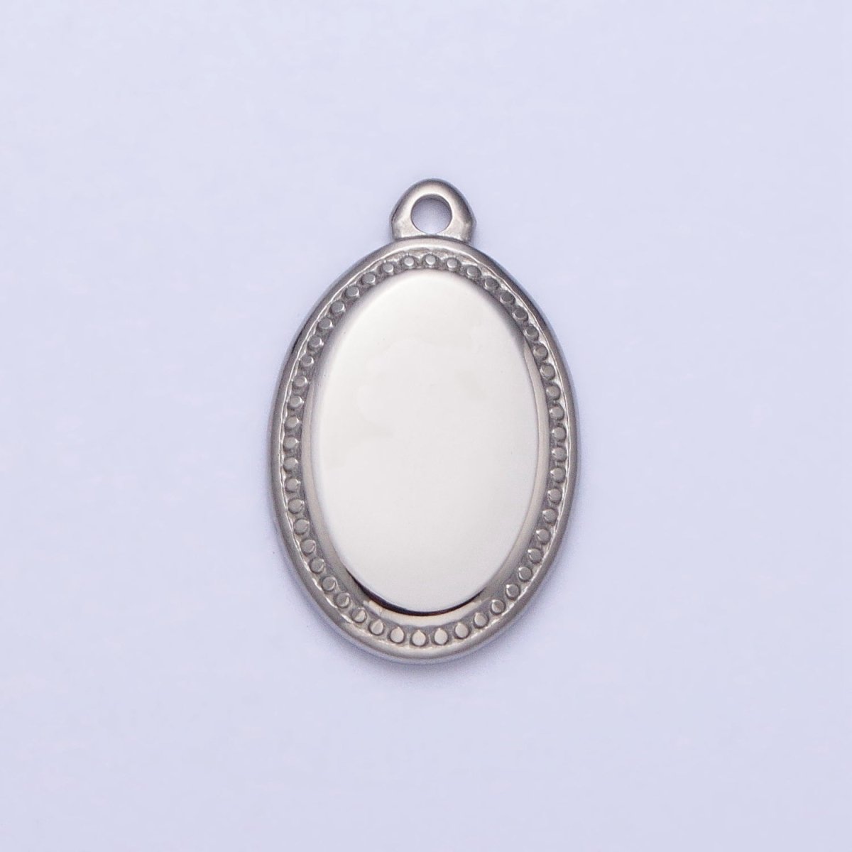 Stainless Steel Oval Oblong Minimalist Add-On Charm in Gold & Silver | P-906 - DLUXCA
