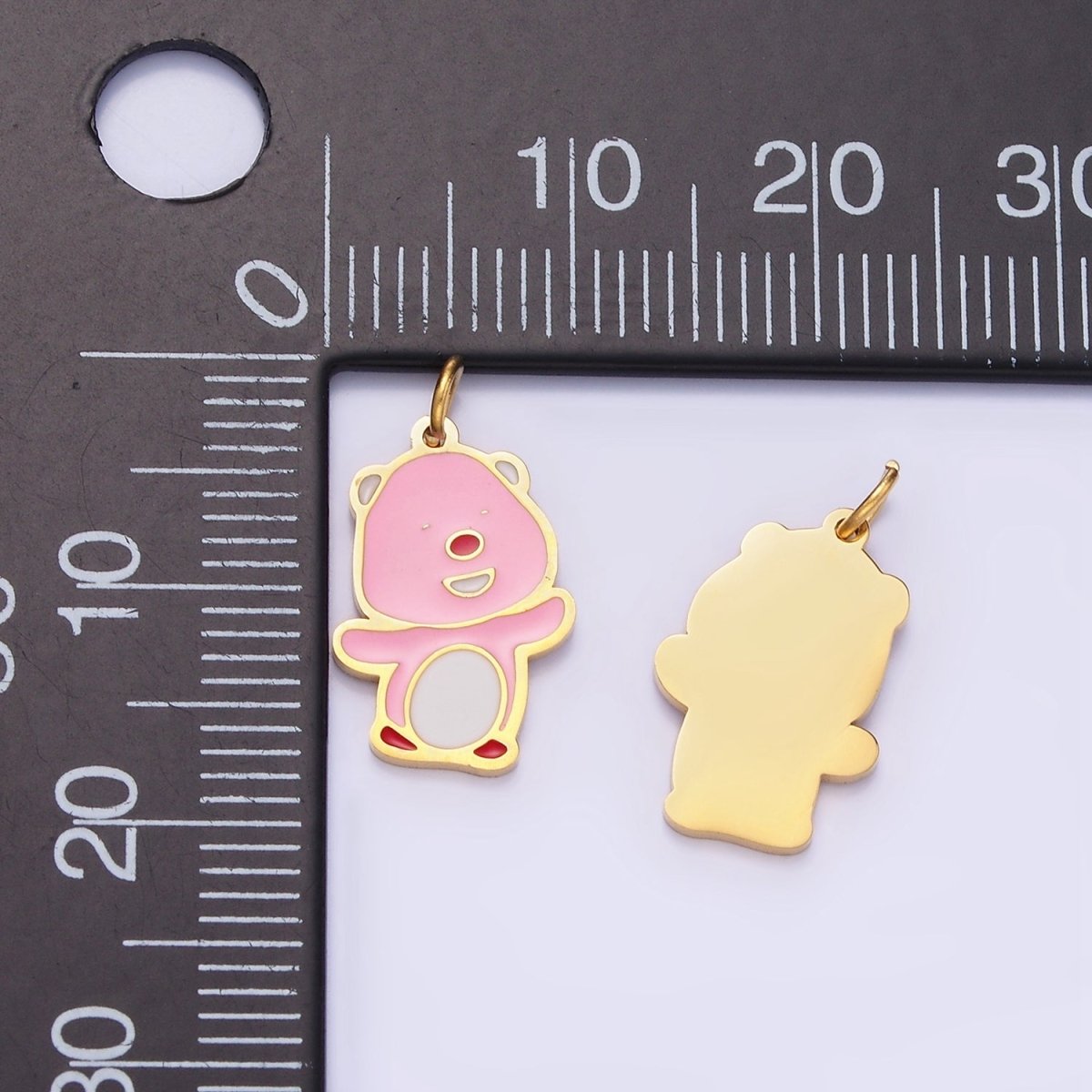 Stainless Steel Pink Enamel Laughing Beaver Otter Charm | P991 - DLUXCA