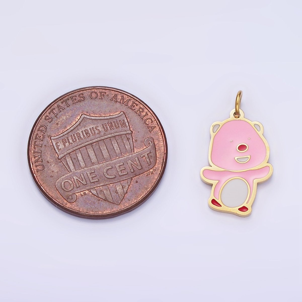 Stainless Steel Pink Enamel Laughing Beaver Otter Charm | P991 - DLUXCA