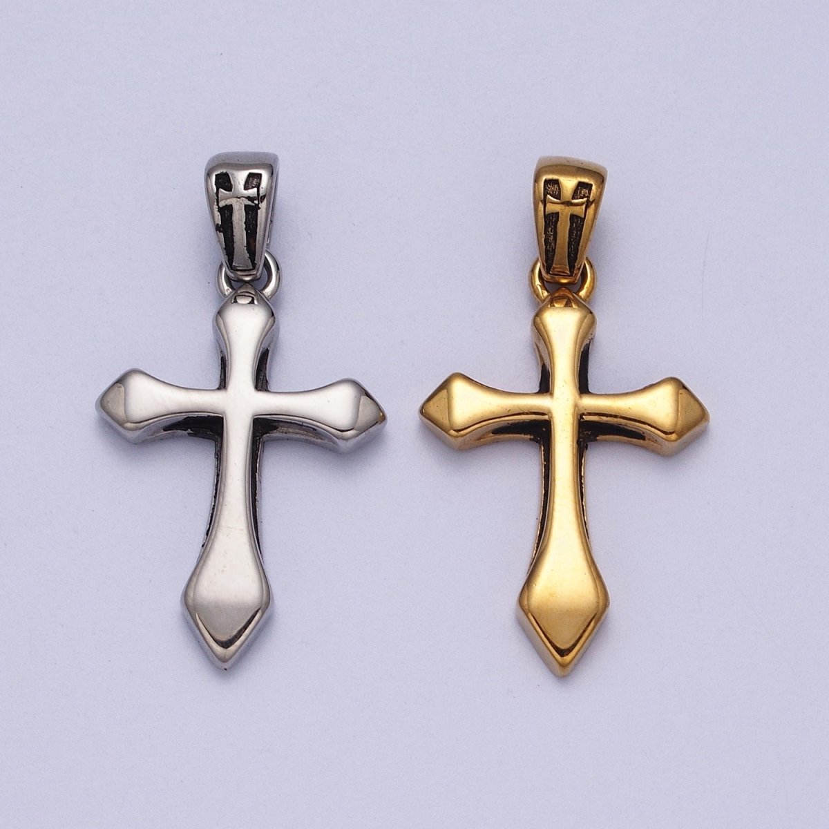 Stainless Steel Religious Passion Cross Gold, Silver Pendant J-318 J-341 - DLUXCA