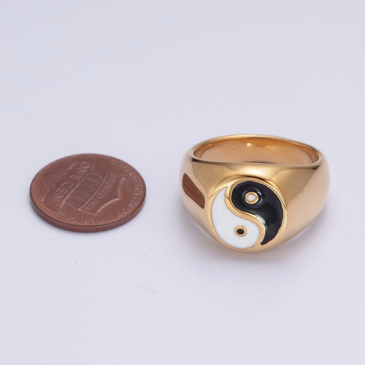 Stainless Steel Ring for Men Yin Yang Ring Signet Gold Silver Taiichi Ring Couple Ring S-057 ~ S-060 - DLUXCA