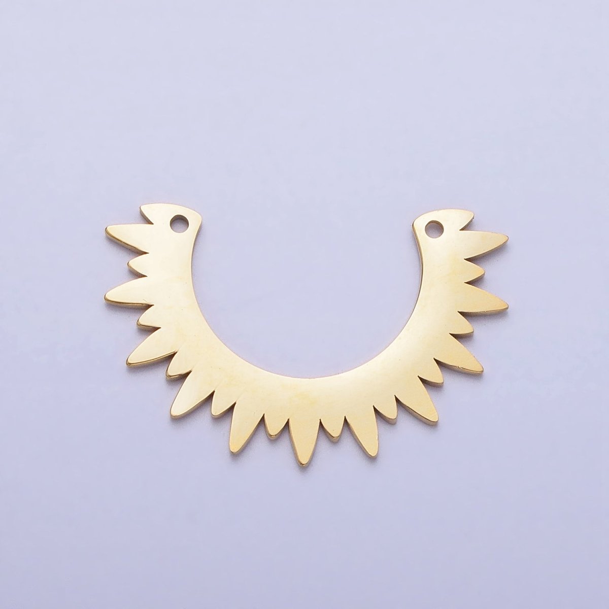 Stainless Steel Rounded Celestial Sun Beam Ray Link Connector in Gold & Silver | P-909 - DLUXCA