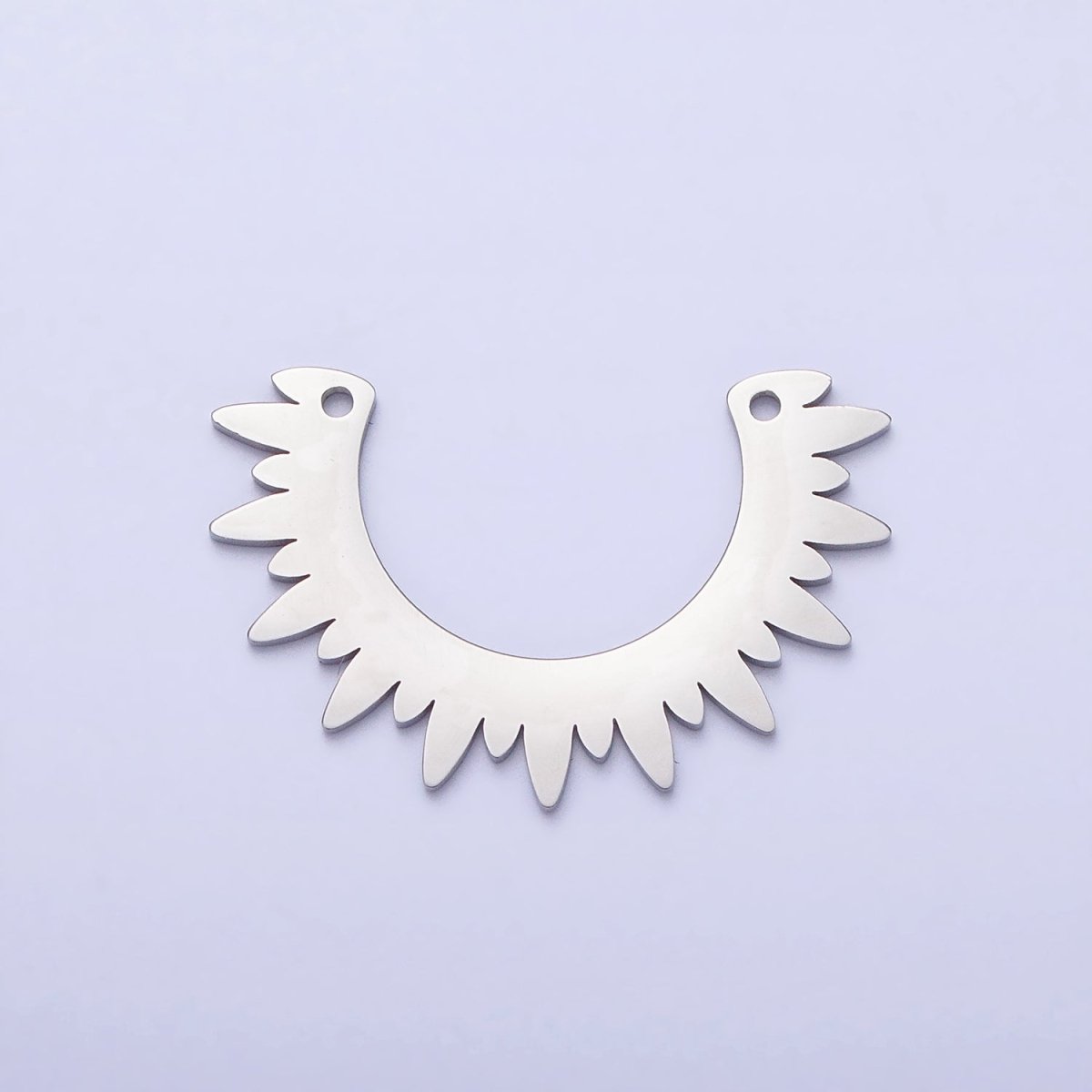 Stainless Steel Rounded Celestial Sun Beam Ray Link Connector in Gold & Silver | P-909 - DLUXCA