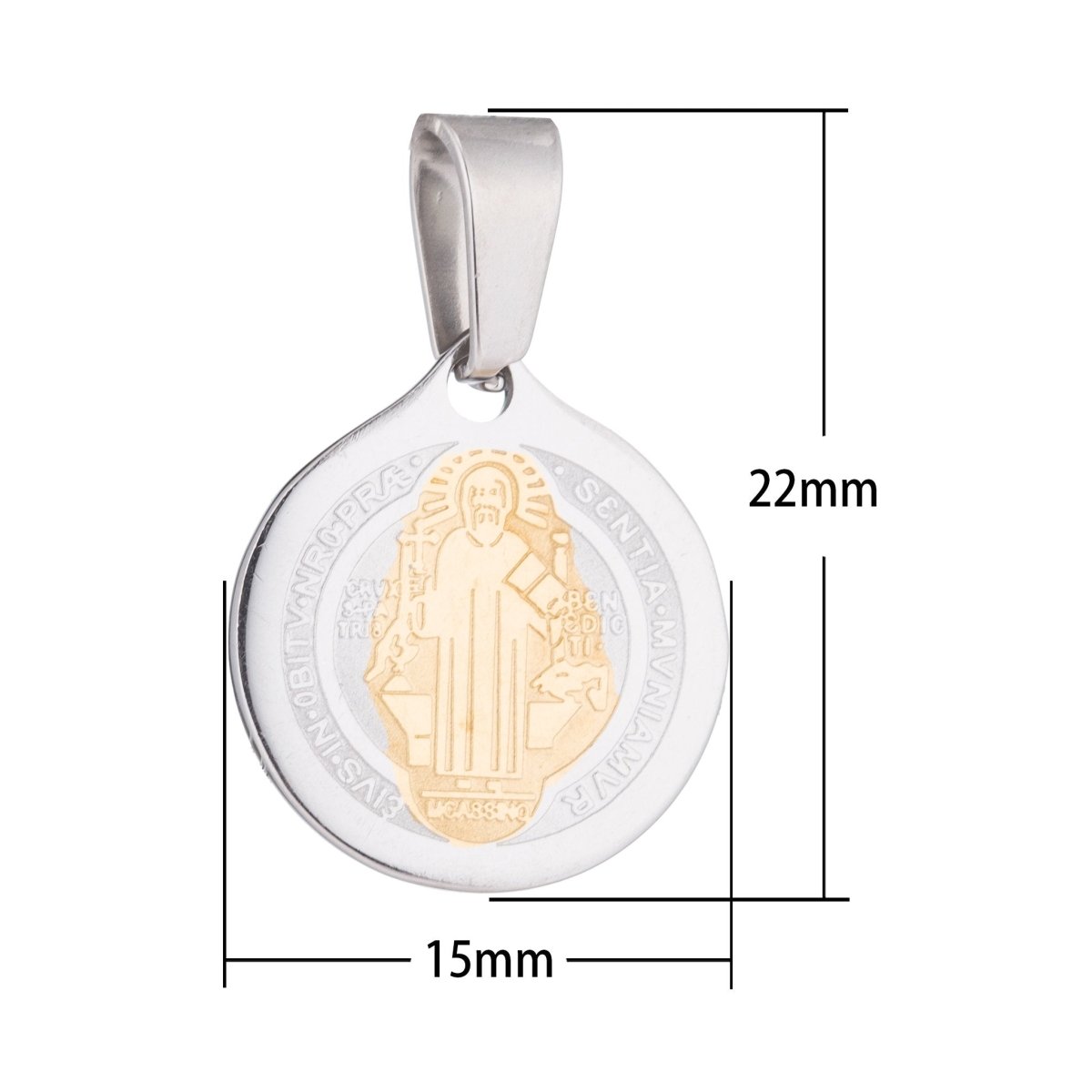 Stainless Steel Silver Angel, Martyr, Holy, Saint, Cross, Jesus, Bracelet Necklace Pendant Charm Bead Bails Finding for Jewelry Making J-536 - DLUXCA