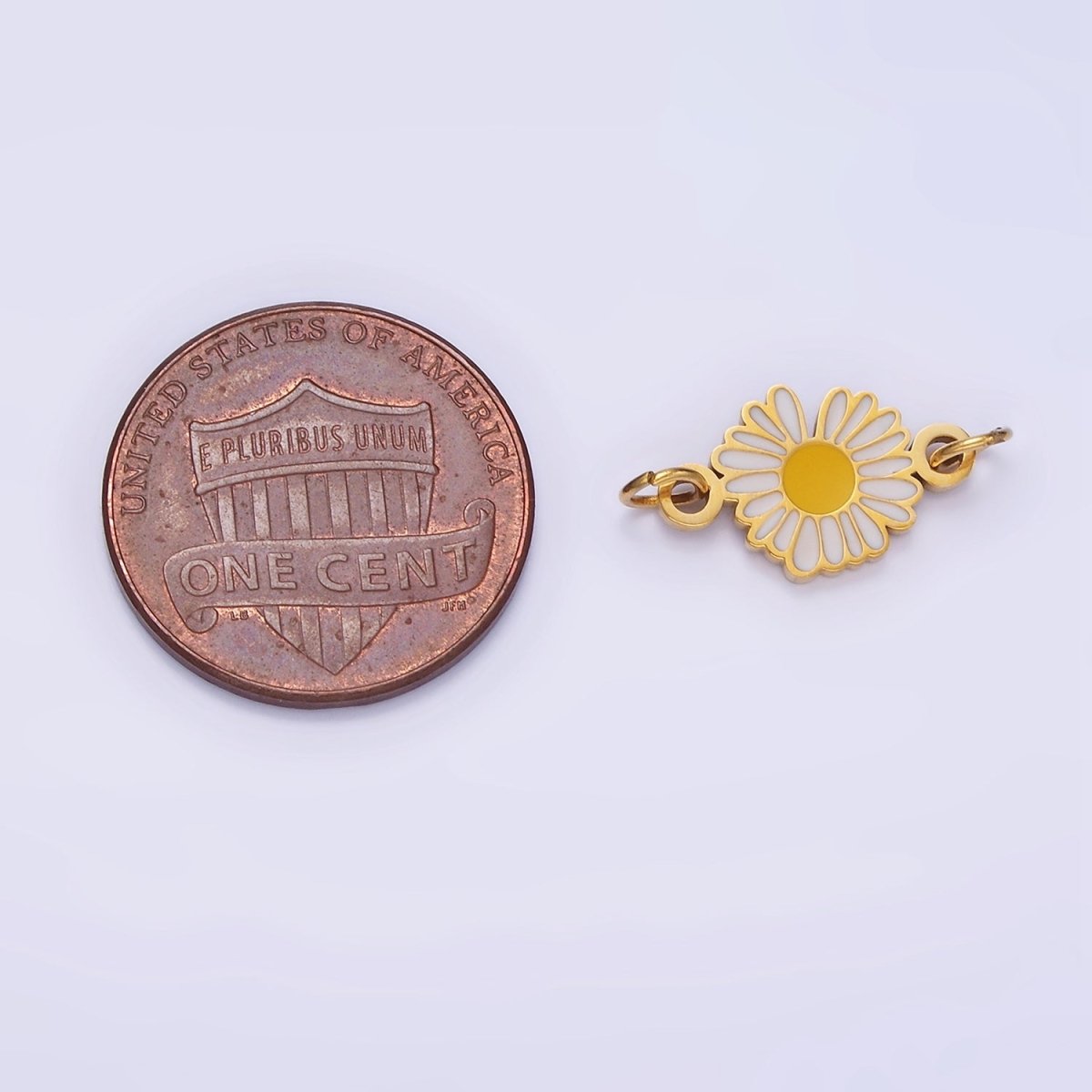 Stainless Steel Sunflower Enamel Connector | G358 - DLUXCA
