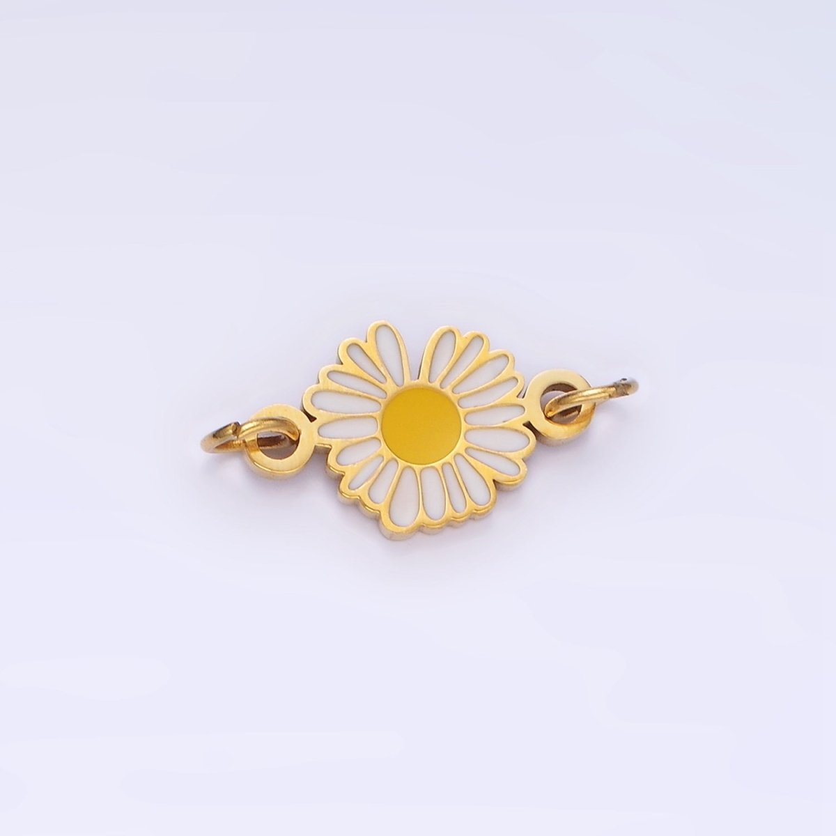 Stainless Steel Sunflower Enamel Connector | G358 - DLUXCA
