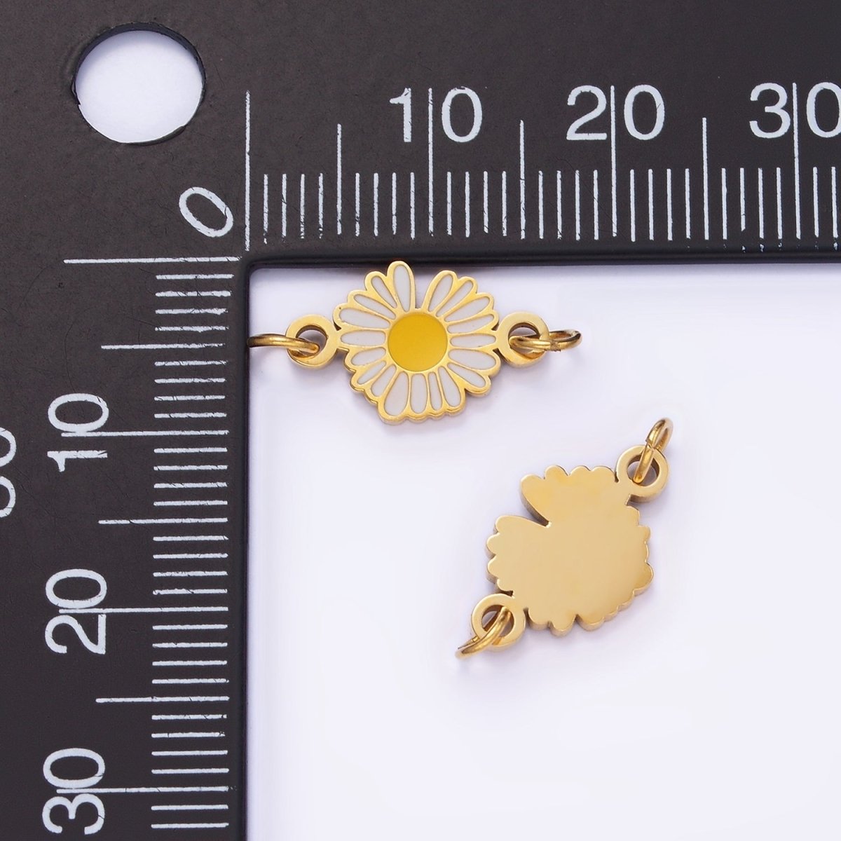Stainless Steel Sunflower Enamel Connector | G358 - DLUXCA