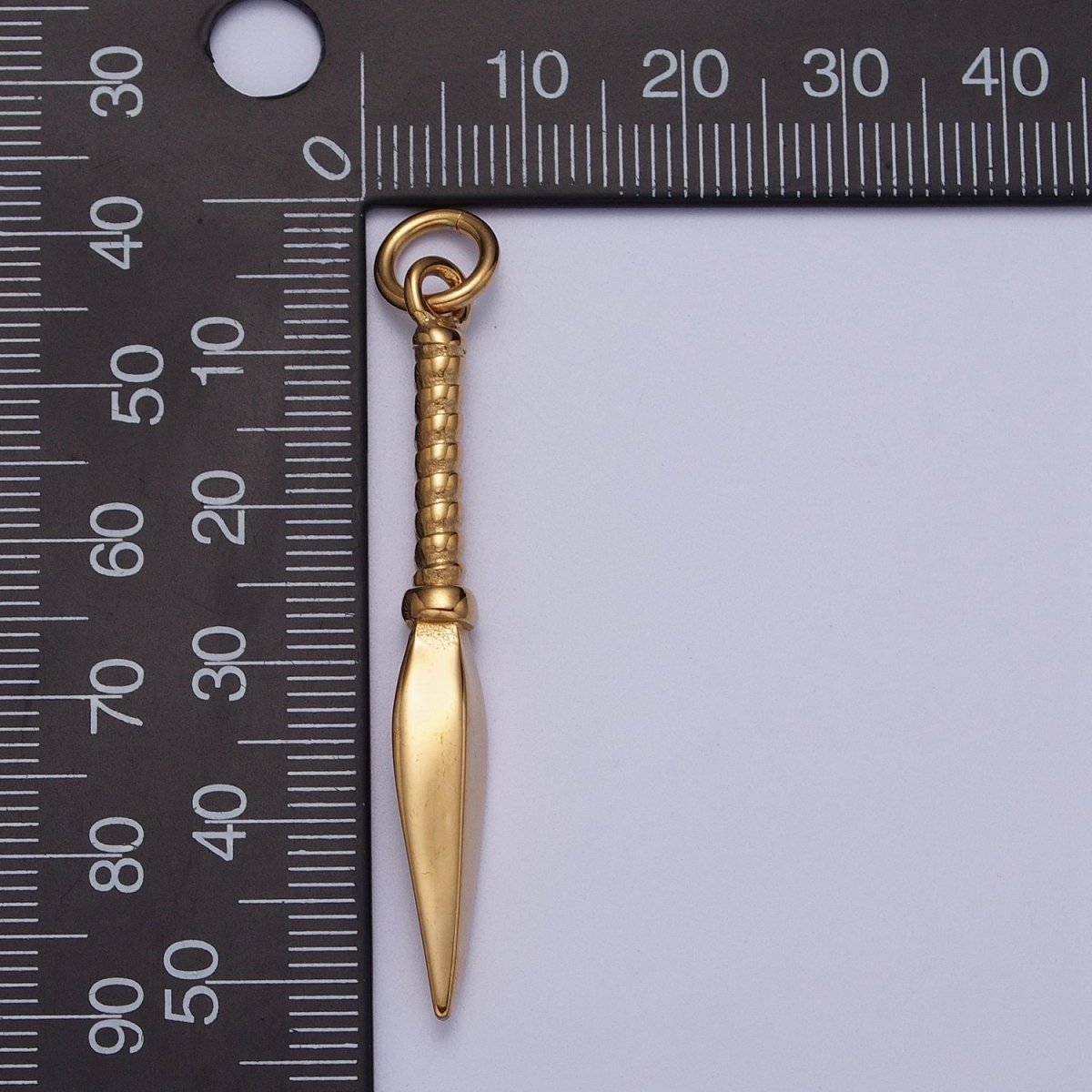 Stainless Steel Thin Weapon Knife Dagger Charm in Gold & Silver J-463 J-464 - DLUXCA