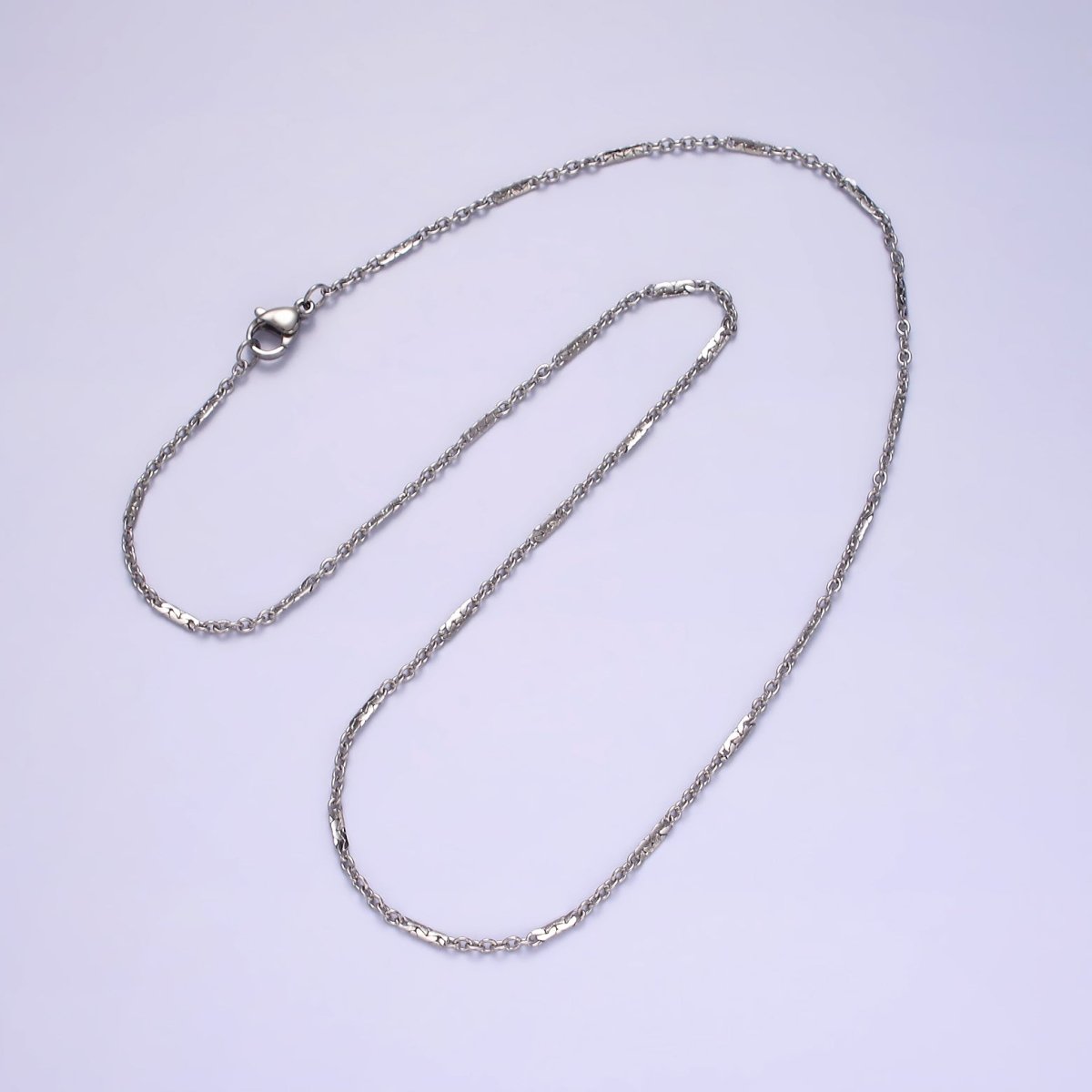 Stainless Steel Tube Chain Necklace Dainty 0.8mm Cable Chain Jewelry Making 19.69 inch Women Necklace | WA-2114 Clearance Pricing - DLUXCA