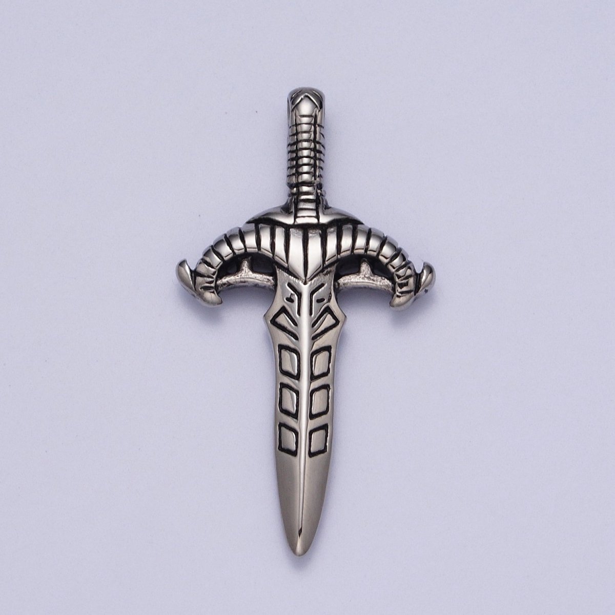 Stainless Steel Weapon Dagger Knife Sword Statement Pendant J-392 - DLUXCA