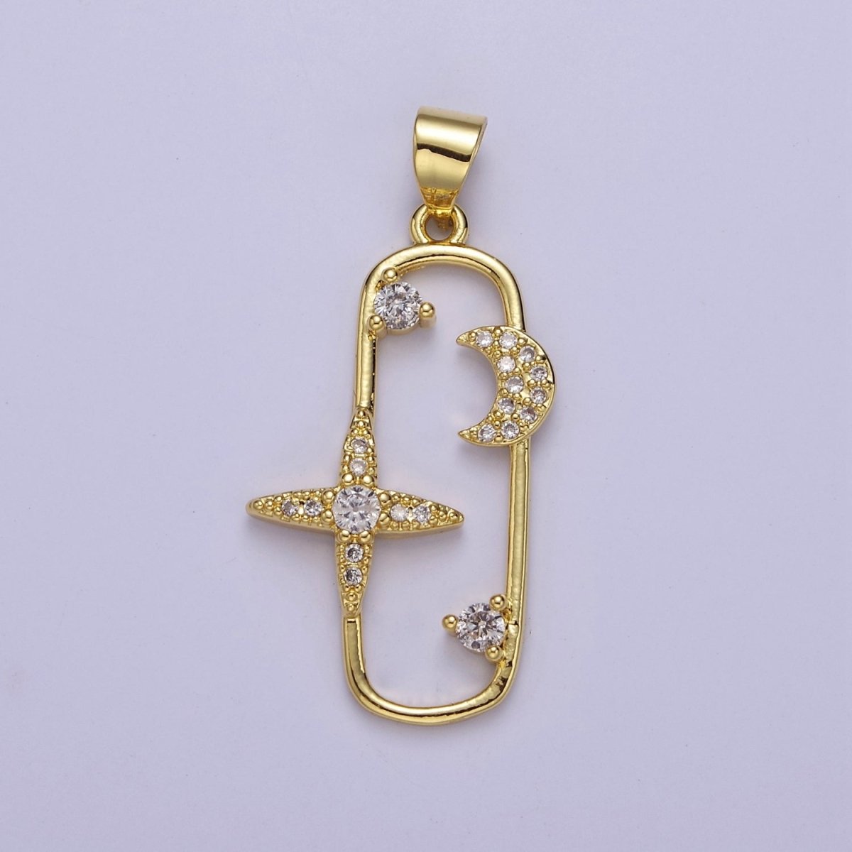 Star and Moon Charms - Space Charms - Galaxy Pendant - Celestial Jewelry J-512 - DLUXCA