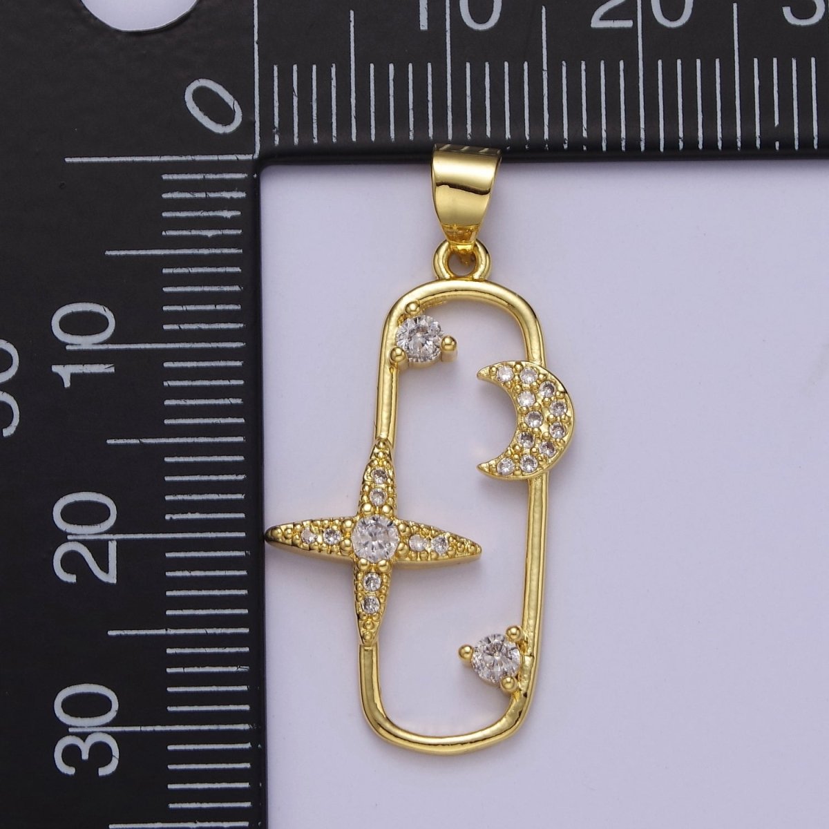 Star and Moon Charms - Space Charms - Galaxy Pendant - Celestial Jewelry J-512 - DLUXCA