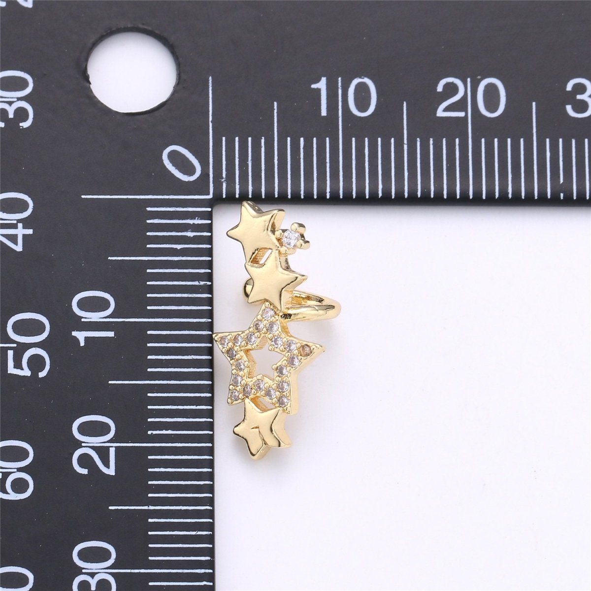 Star Ear Cuff No Piercing • Gold Filled ear cuff • conch cuff • fake helix piercing • Star earring crawler • cartilage cuff K-155 - DLUXCA