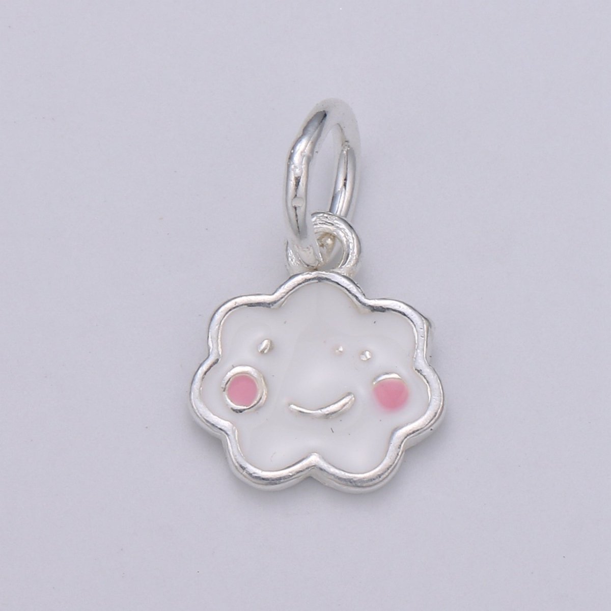 Sterling Silver Cloud Charm, 925 Sterling Silver Kawaii Charms, 14.5x9mm Cute CLOUD charm for Bracelet Necklace Earring, SL-033 SL-034 - DLUXCA