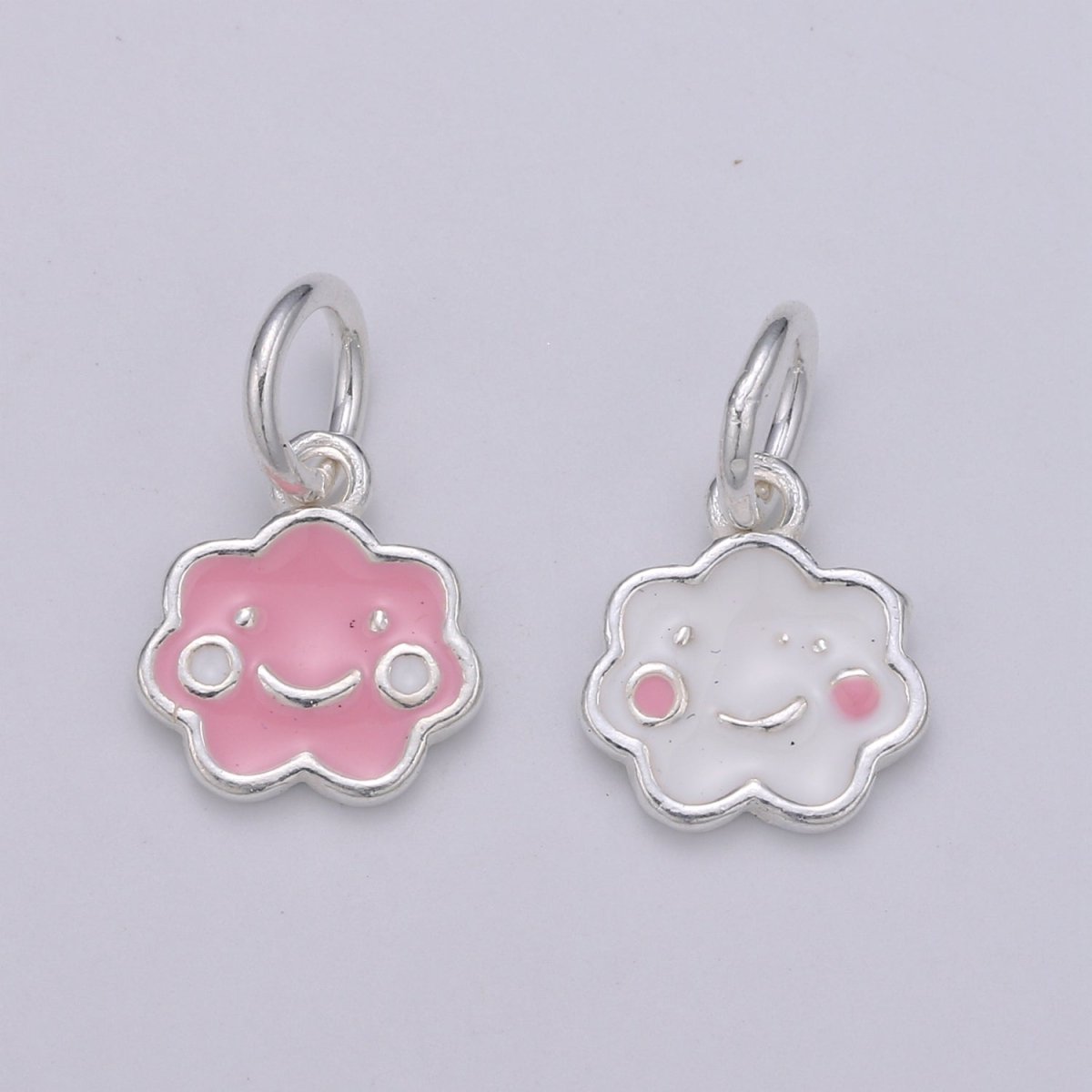 Sterling Silver Cloud Charm, 925 Sterling Silver Kawaii Charms, 14.5x9mm Cute CLOUD charm for Bracelet Necklace Earring, SL-033 SL-034 - DLUXCA