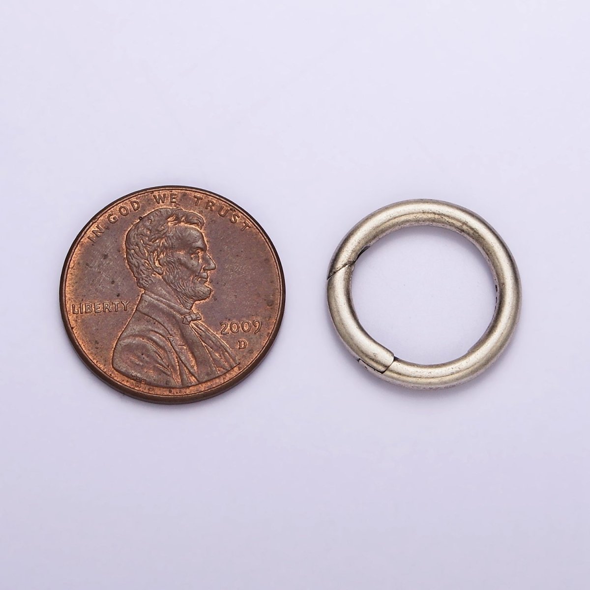 Sterling Silver Hinged Round Push Gate Ring Clasp Charm Pendants Interchangeable Connectors SL-311 - DLUXCA