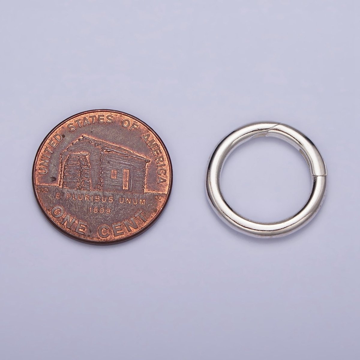 Sterling Silver S925 16.5mm Round Push Spring Gate Ring Closure Jewelry Making Supply | SL-292 - DLUXCA