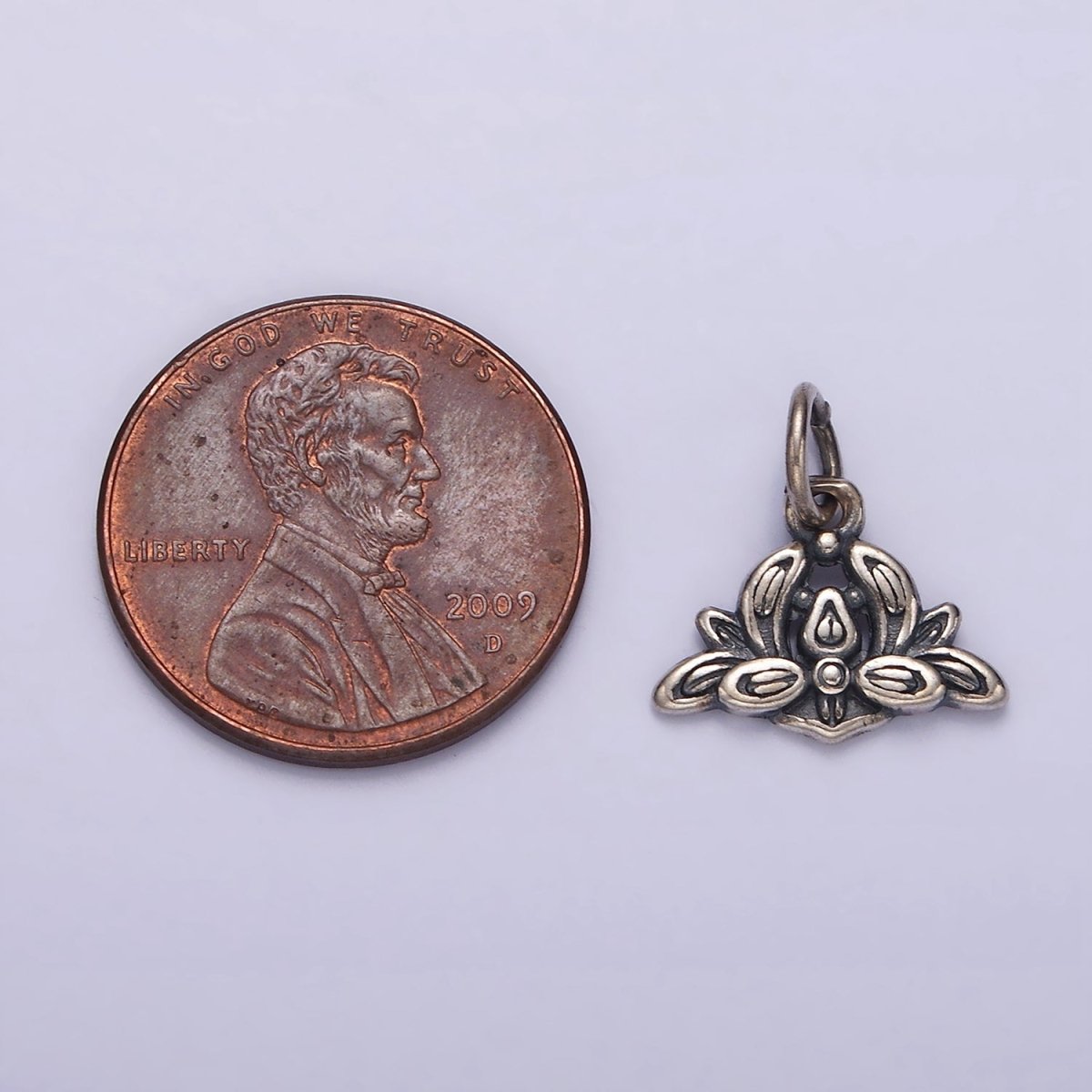 Sterling Silver S925 Flower Leaf Nature Arrangement Charm | SL-380 - DLUXCA