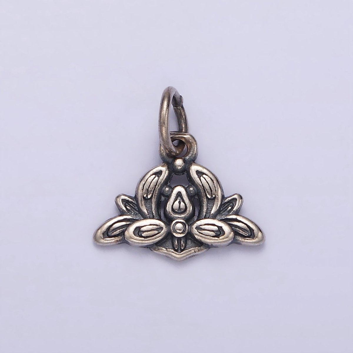 Sterling Silver S925 Flower Leaf Nature Arrangement Charm | SL-380 - DLUXCA
