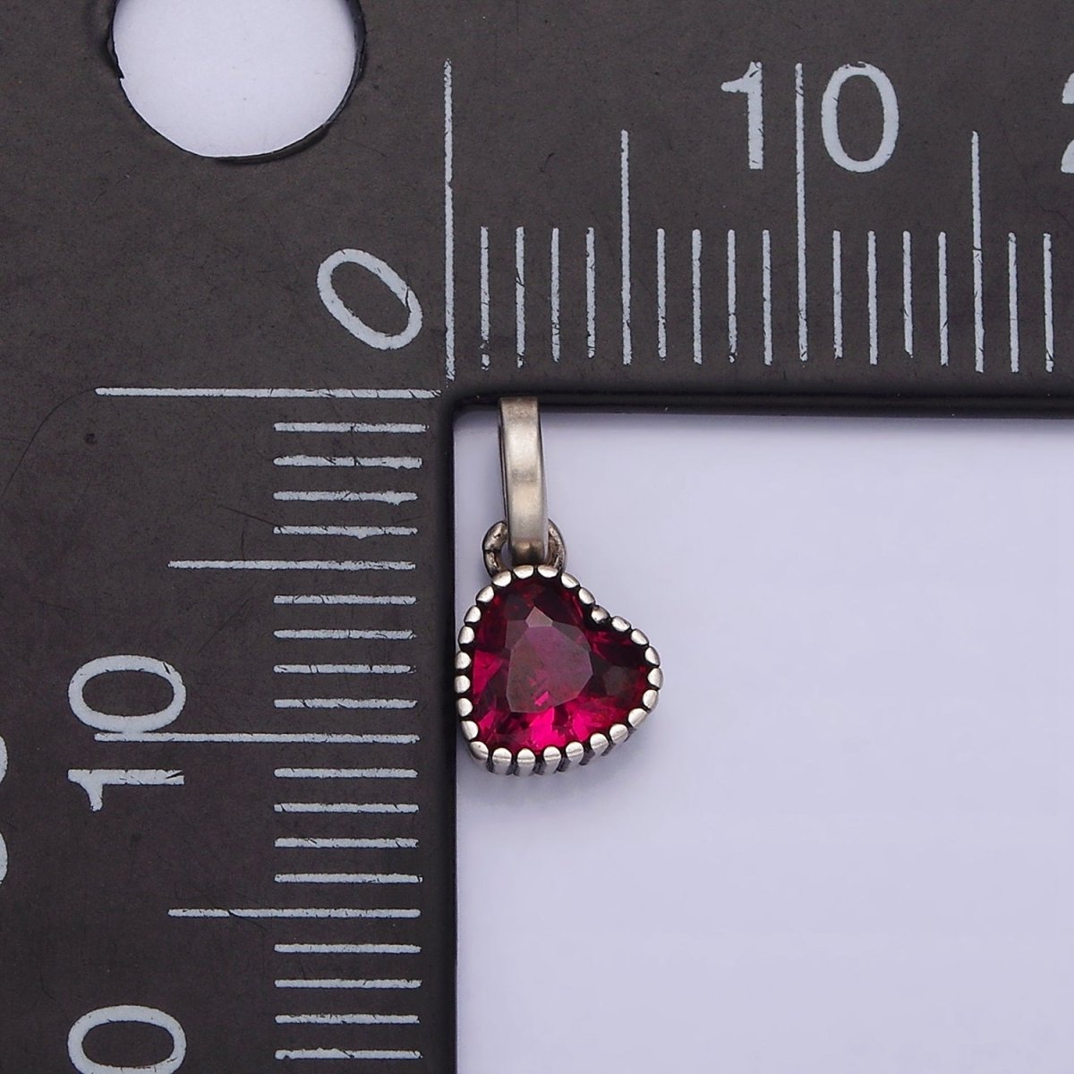 Sterling Silver S925 Fuchsia CZ Heart Pendant | SL-347 - DLUXCA