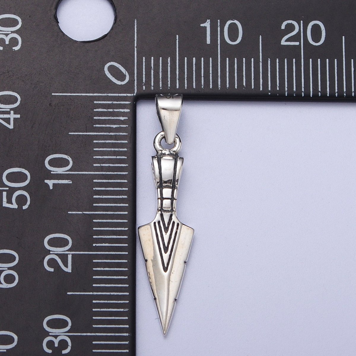 Sterling Silver S925 Line-Engraved Dagger Knife Pendant | SL-399 - DLUXCA