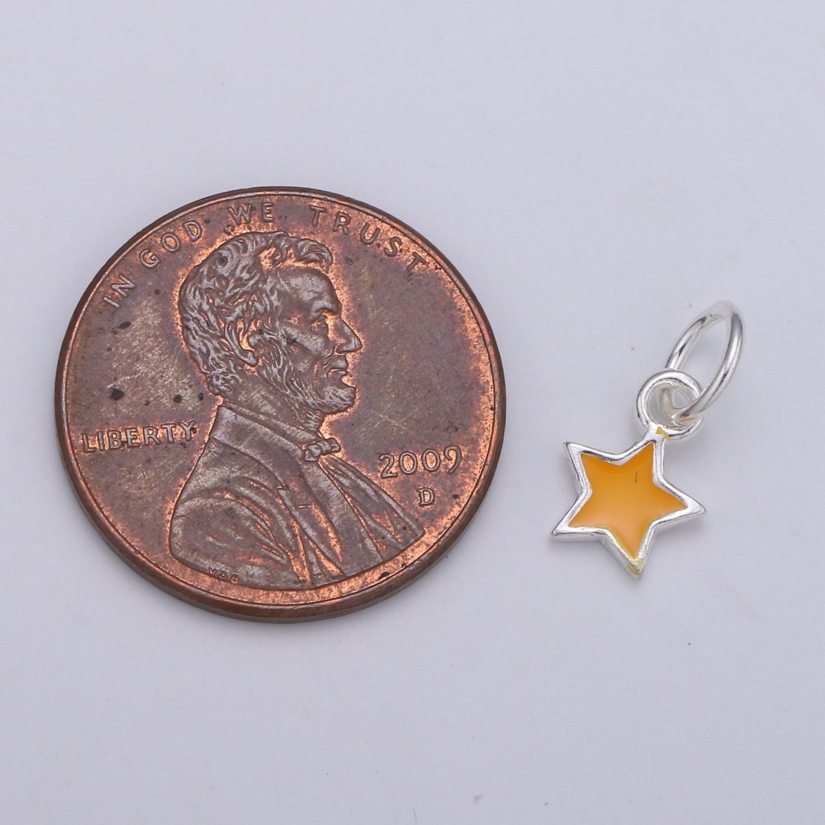 Sterling Silver Star charm 925 Silver Tiny Star Charm Silver Enamel Charm Pendant, Mini shooting star charm necklace bracelet earring supply SL-039 - DLUXCA