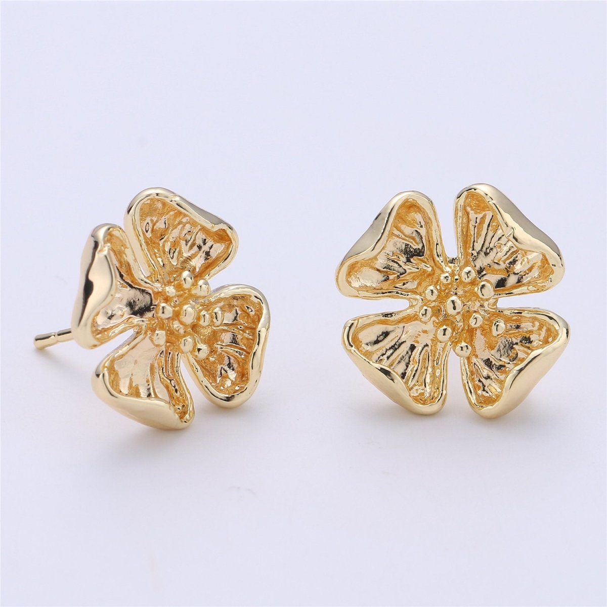 Stud Flower Earring Gold Filled Floral Earring Jewelry Component K-196 - DLUXCA