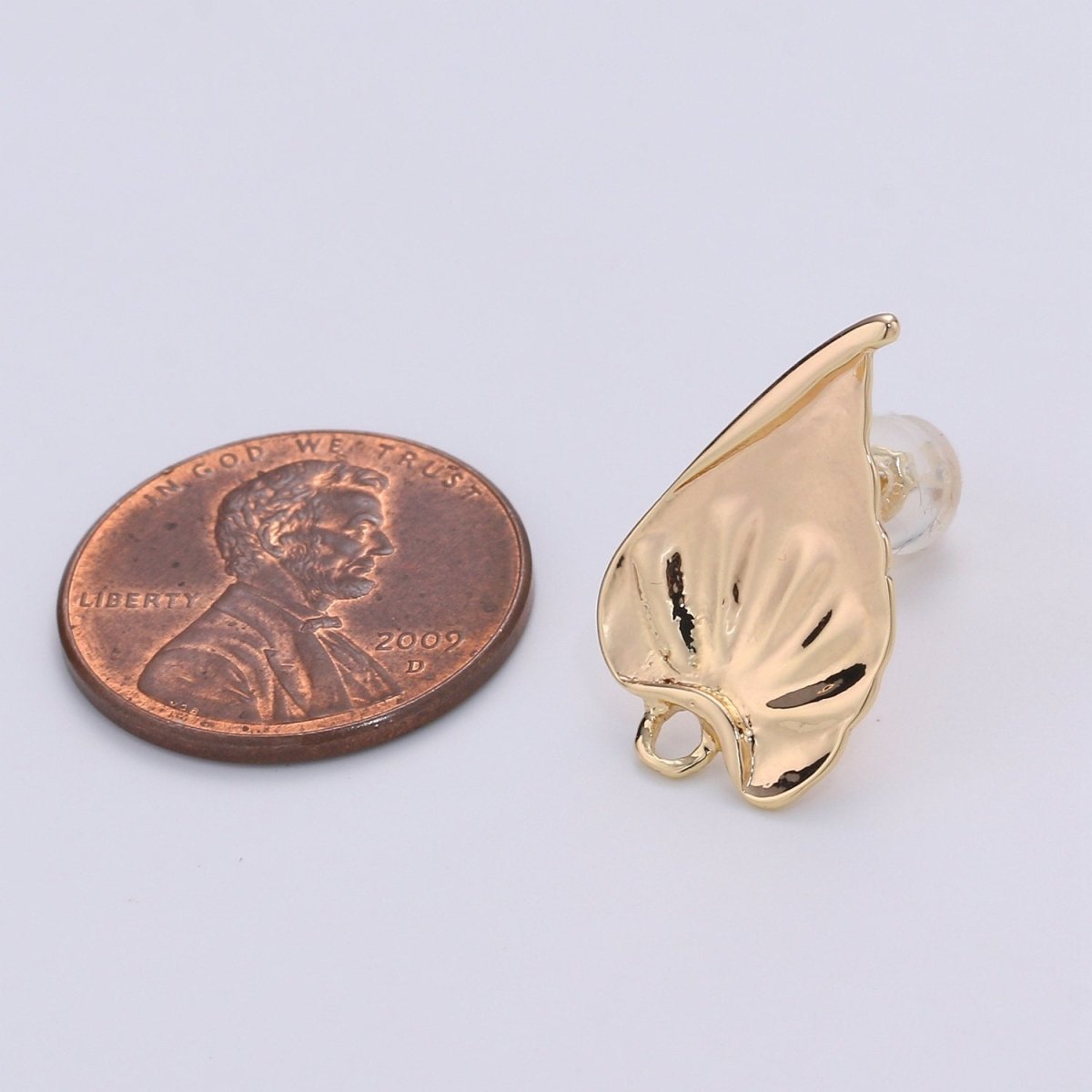 Stud Leaf Earring Gold Filled Nature Earring Jewelry Component L-011 - DLUXCA