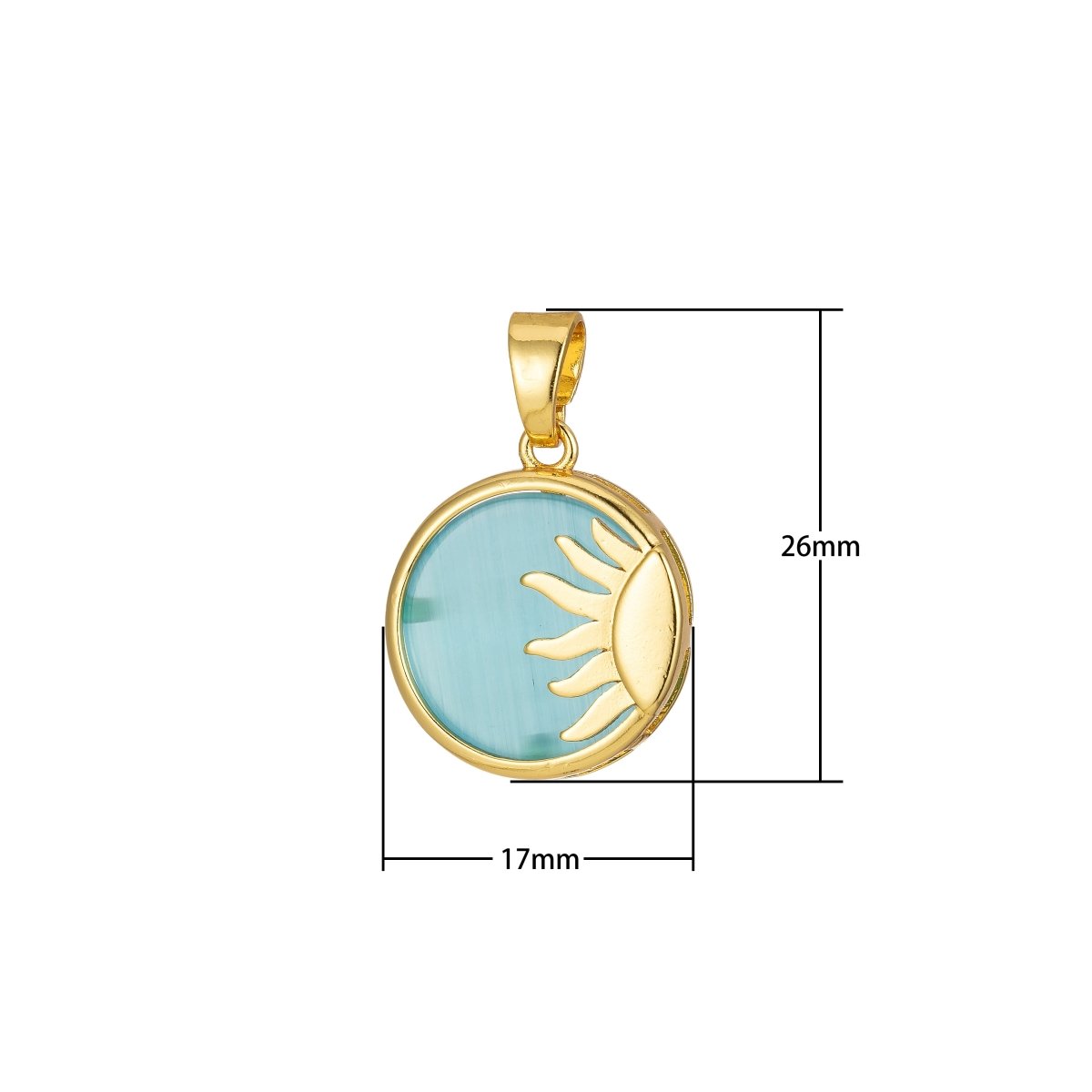 Sun Pendant Celestial Coin Dainty Charm J-306~J-310 - DLUXCA