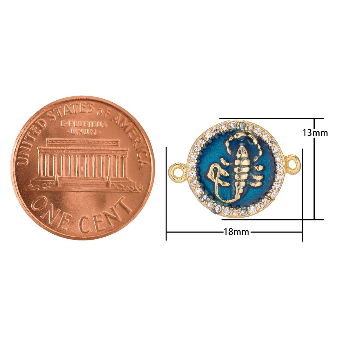 Teal Gold Filled Scorpion Connector F-042 - DLUXCA
