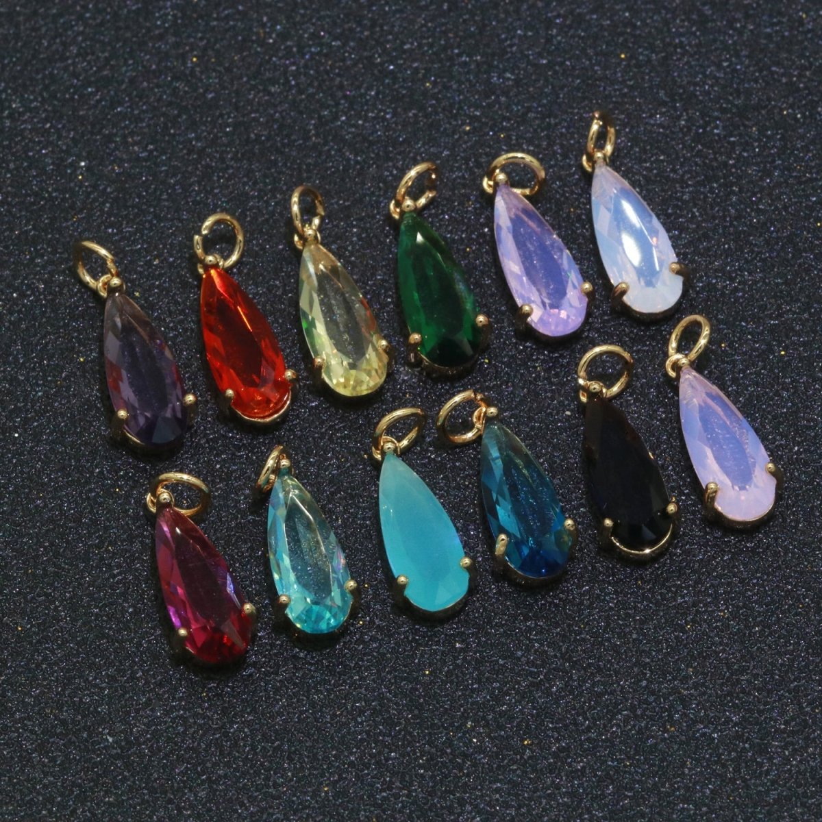 Tear Drop Pendant Arcylic Glass Dangle Charm for Necklace Earring Supply M-286-M-297 - DLUXCA