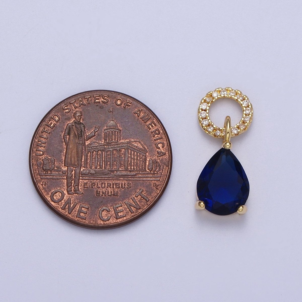 Teardrop Cubic Zirconia Micro Paved Round Bail Charm | C-280 C-282 C-284 C-286 C-290 - DLUXCA