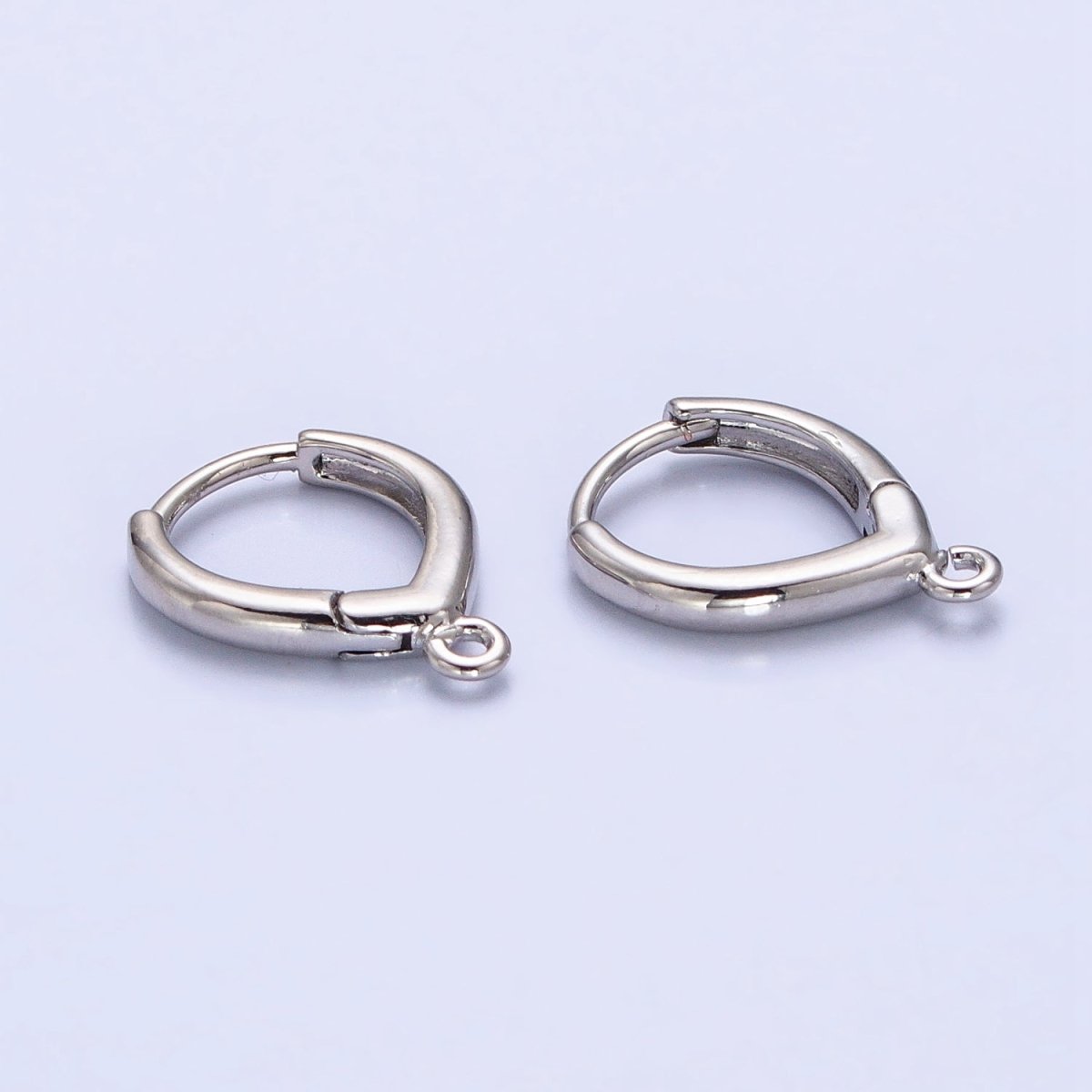 Teardrop Huggie Hoops Earrings with Open Link Loop Jewelry Supply Gold / Silver L-814 Z-158 - DLUXCA