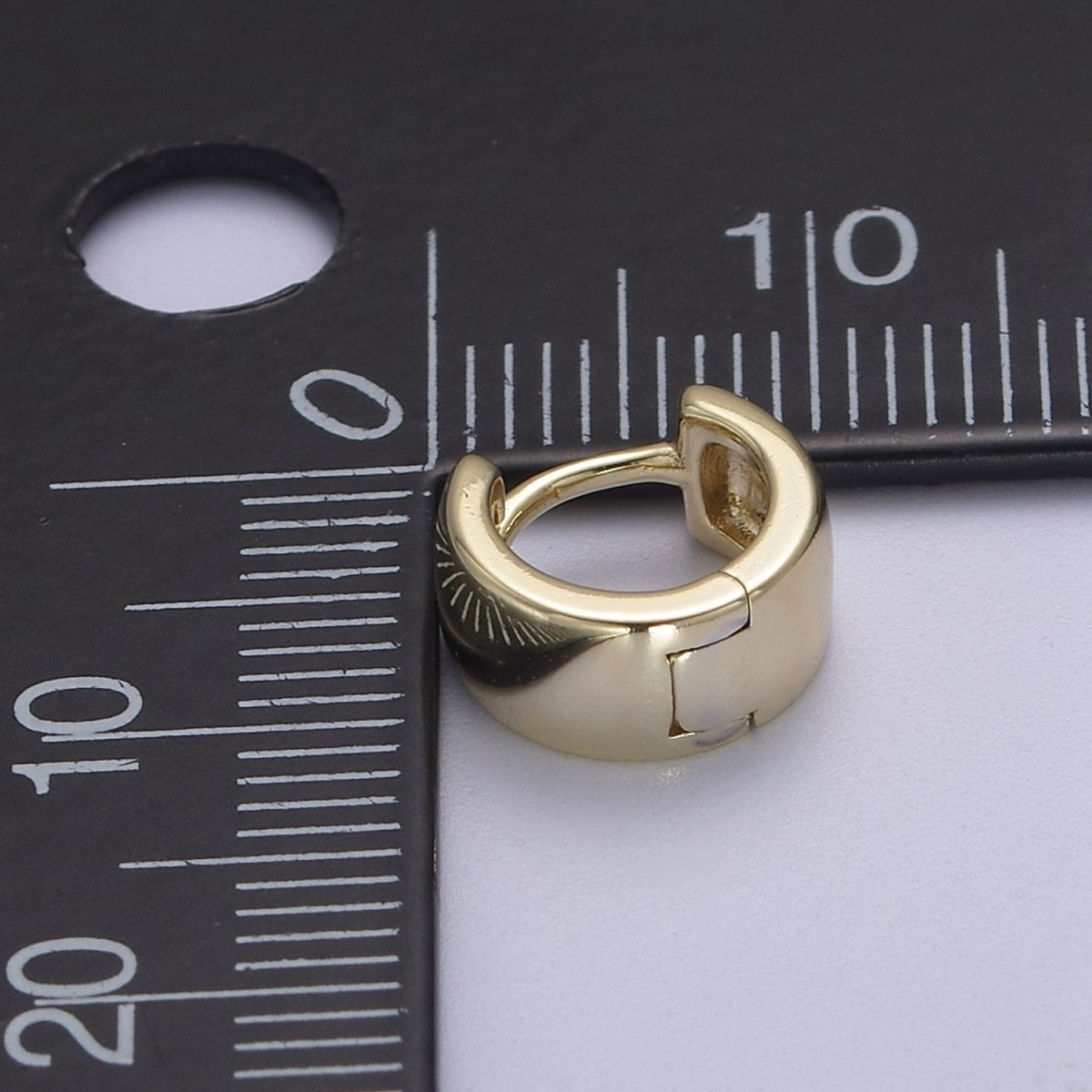 Thick Gold Huggie 10mm Earring 14k Gold Filled Classic Earring Jewelry V-142 - DLUXCA