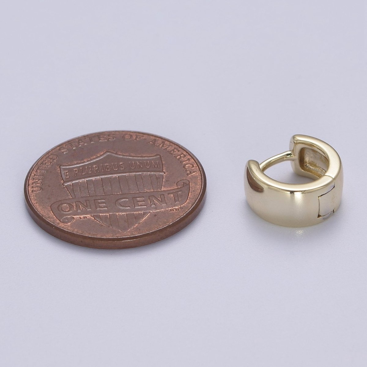 Thick Gold Huggie 10mm Earring 14k Gold Filled Classic Earring Jewelry V-142 - DLUXCA