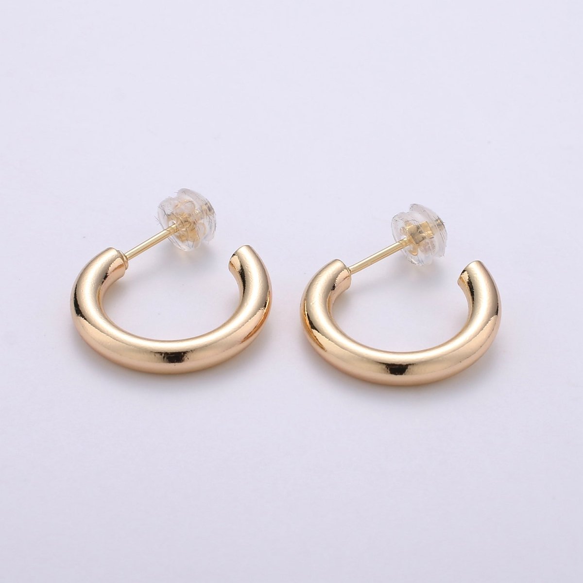 Thick Tube Hoops Gold, 18K Gold Filled Hoops, Large Gold Hoop Earrings, Small Hoops, Hollow Hoop Earrings, Chunky Hoops, Light Hoops Q-095 Q-096 - DLUXCA