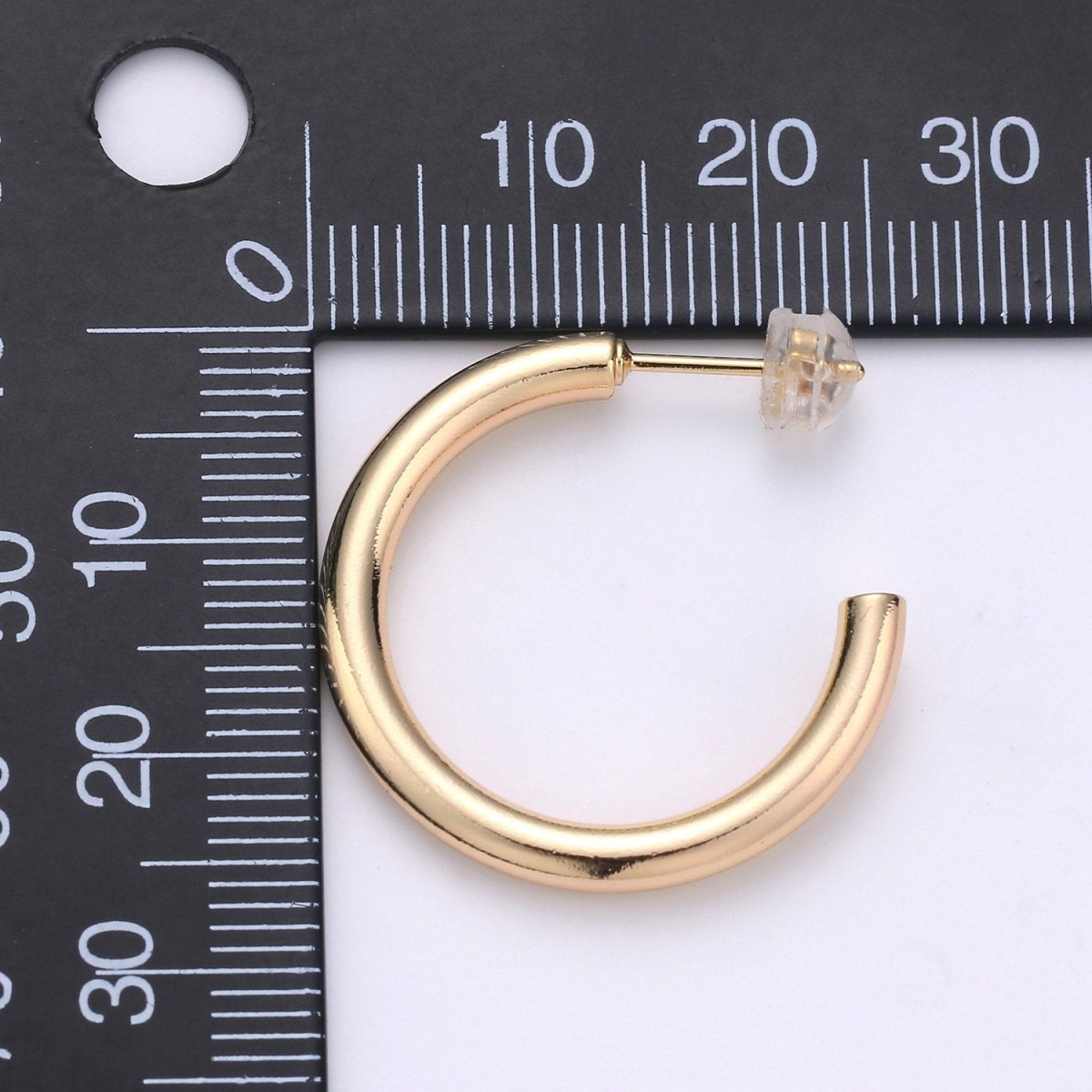 Thick Tube Hoops Gold, 18K Gold Filled Hoops, Large Gold Hoop Earrings, Small Hoops, Hollow Hoop Earrings, Chunky Hoops, Light Hoops Q-095 Q-096 - DLUXCA