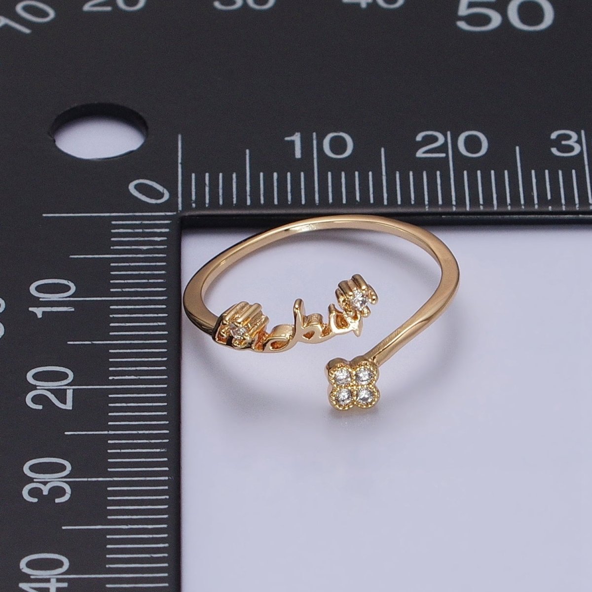 Thin Gold Plated Ring Wrap Flower CZ Stone Ring for Minimalist Jewelry O-1807 O-1808 - DLUXCA