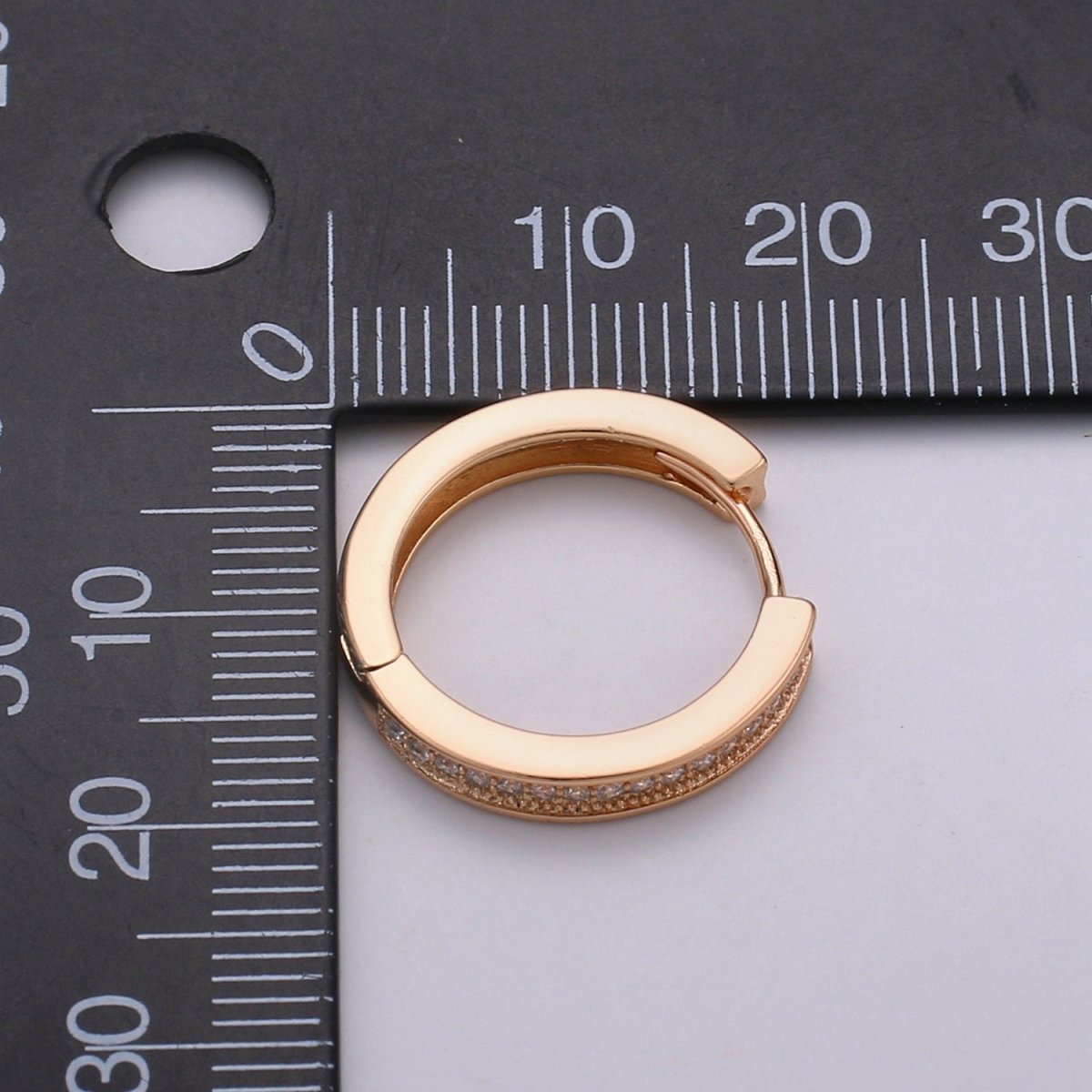 Thin Mini Ear Huggies - Rose Gold CZ Hoops | Micro Pave Huggies | Small Hoops | Dainty Huggies Hoop Earrings | Cartilage Hoops | Helix Hoops Q-309 - DLUXCA