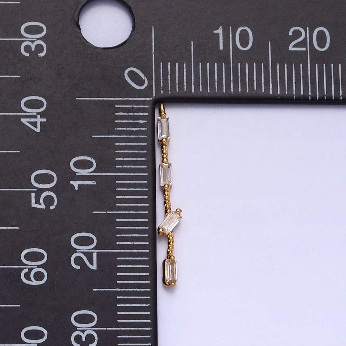 Thin Rope with four Baguette CZ Charm in Gold Silver AC414 AC415 - DLUXCA