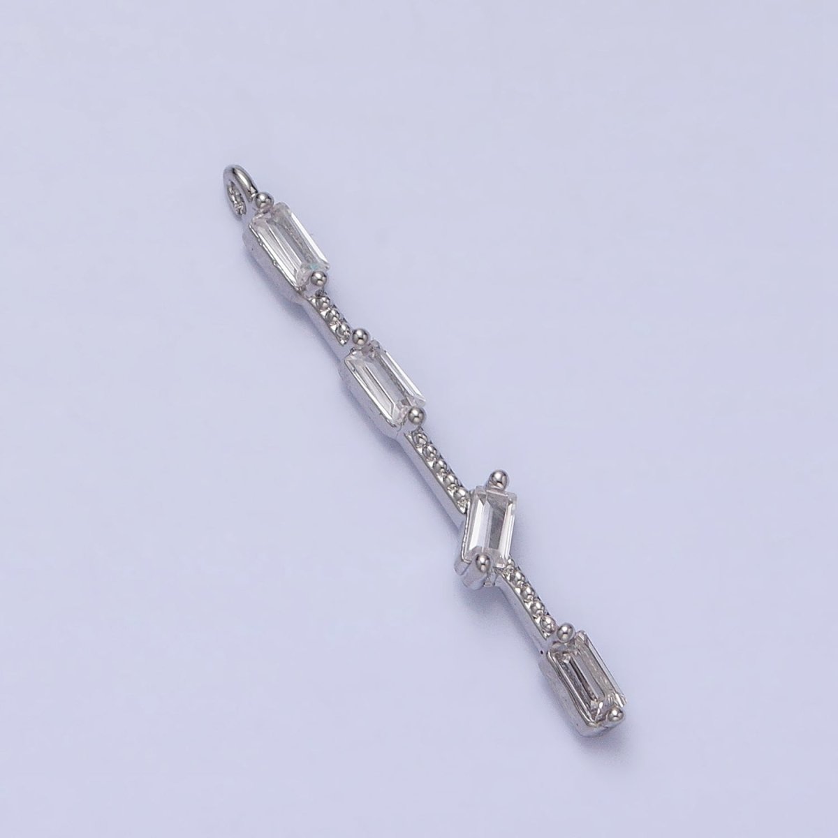 Thin Rope with four Baguette CZ Charm in Gold Silver AC414 AC415 - DLUXCA